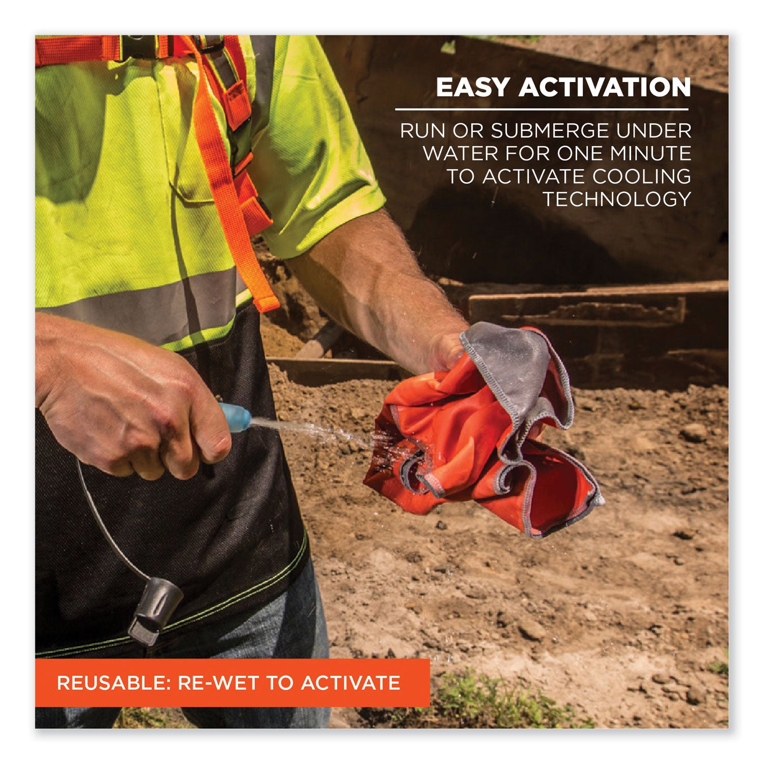 ergodyne® Chill-Its 6602MF Evaporative Microfiber Cooling Towel, 40.9 x 9.8, One Size Fits Most, Microfiber, Black