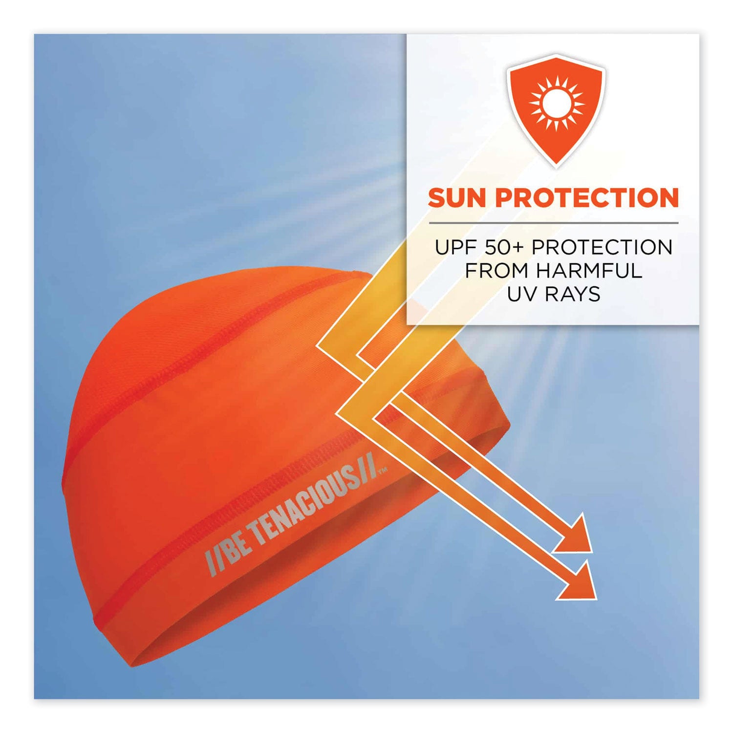 ergodyne® Chill-Its 6632 Performance Knit Cooling Skull Cap, Polyester/Spandex, One Size Fits Most, Orange