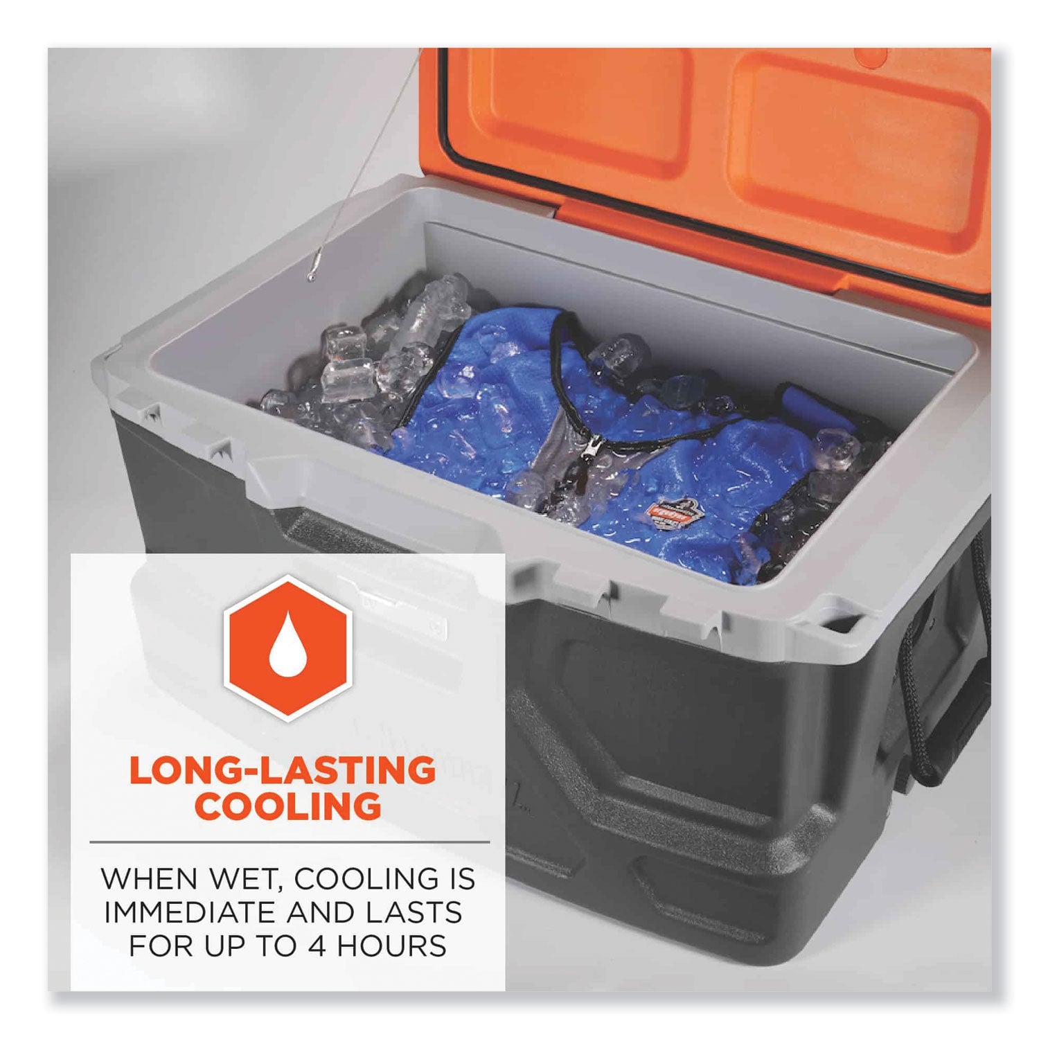 ergodyne® Chill-Its 6667 Wet Evaporative PVA Cooling Vest with Zipper, PVA, X-Large, Blue