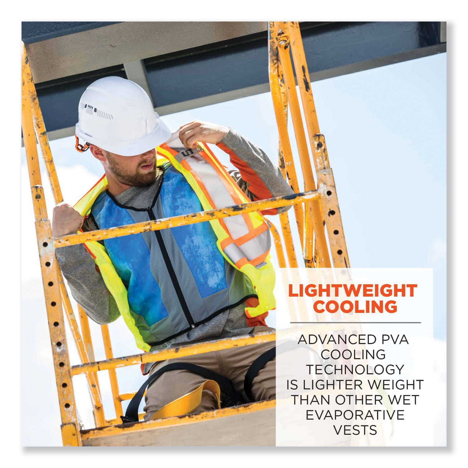 ergodyne® Chill-Its 6667 Wet Evaporative PVA Cooling Vest with Zipper, PVA, 2X-Large, Blue