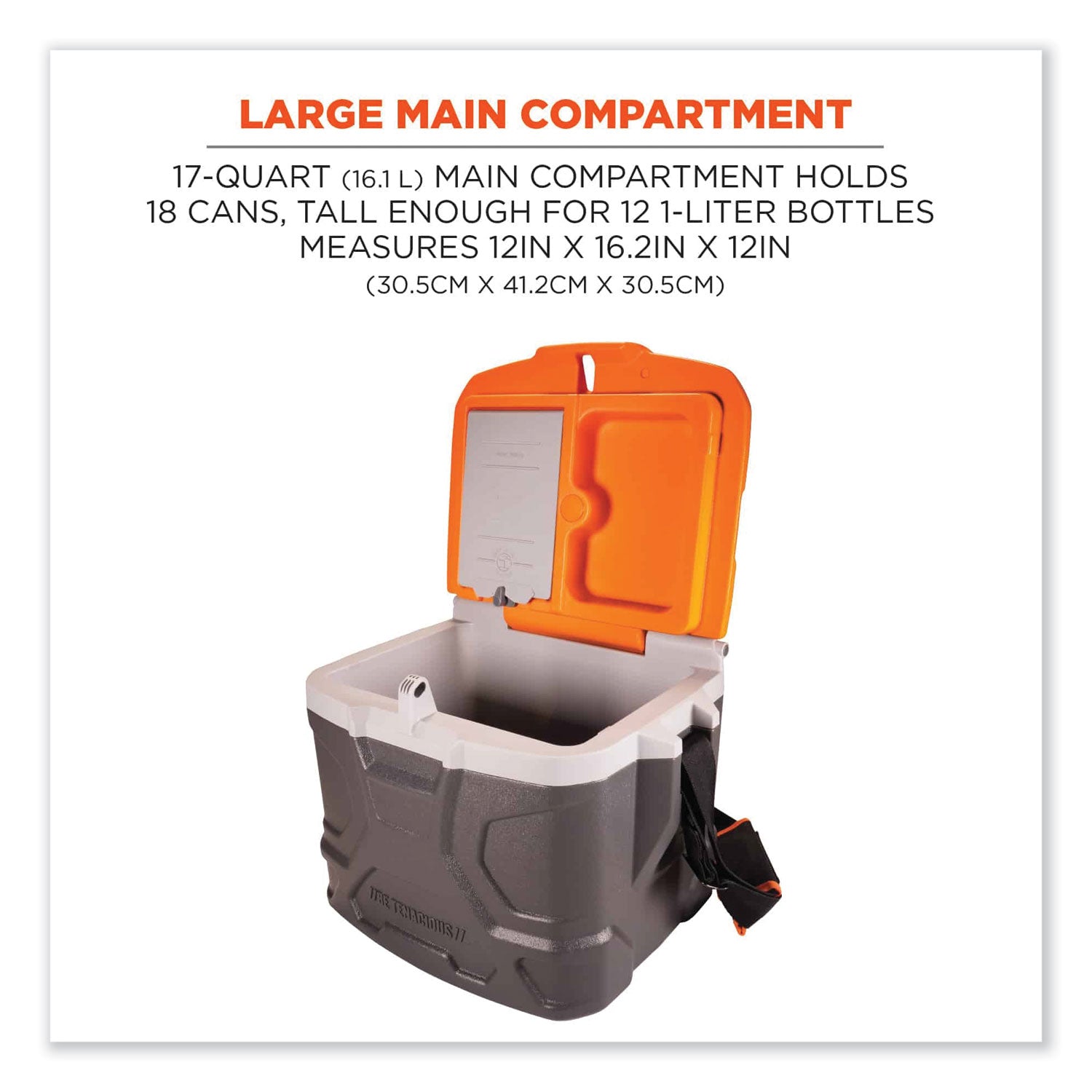 ergodyne® Chill-Its 5170 17-Quart Industrial Hard Sided Cooler, Orange/Gray, 30/Pallet