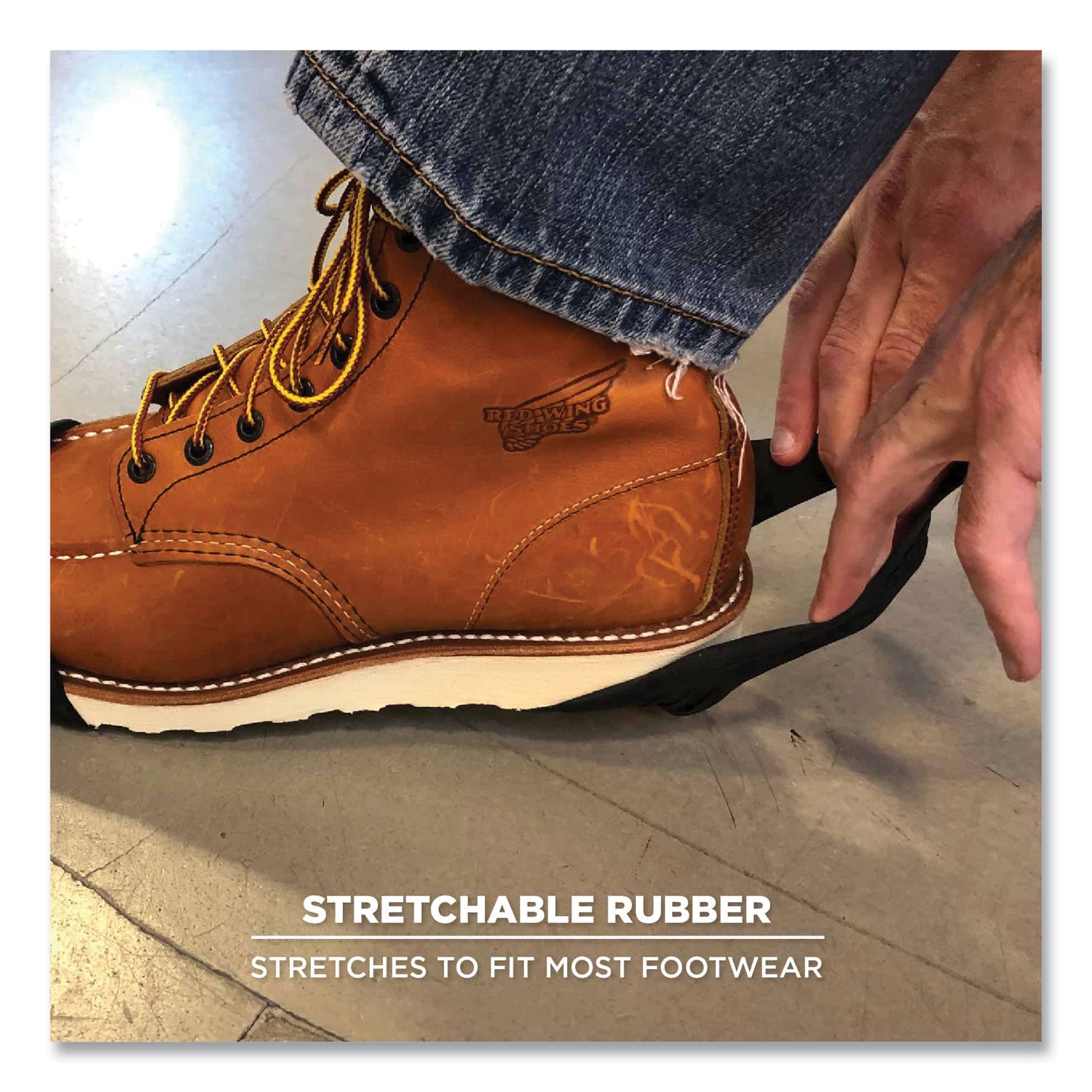 Ergodyne® Trex 6300 One Piece Slip-on Ice Cleats, Medium, Black, Pair