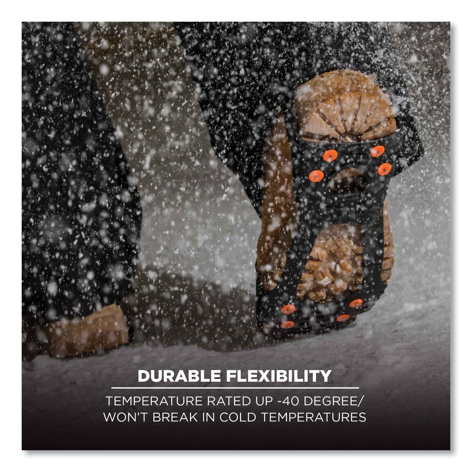 Ergodyne® Trex 6300 One Piece Slip-on Ice Cleats, Medium, Black, Pair