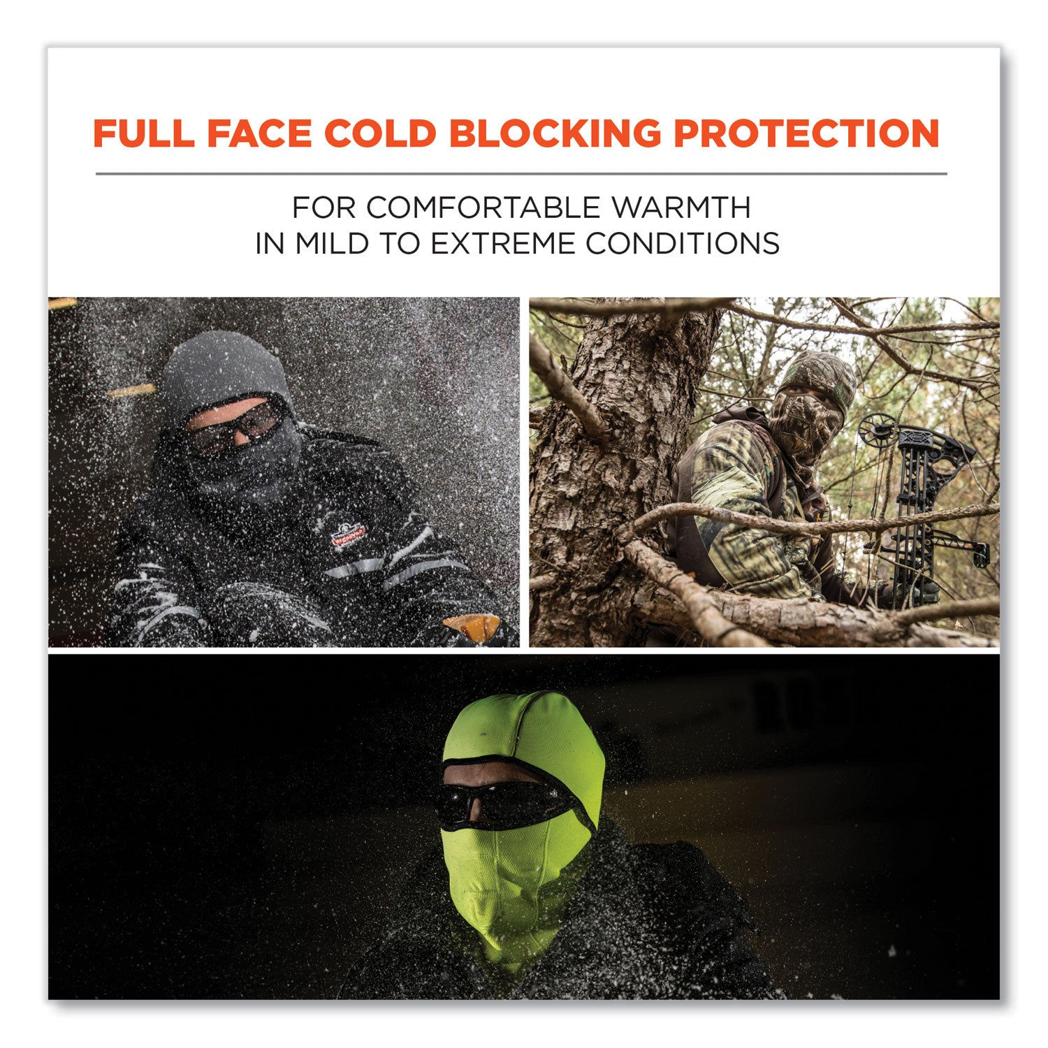 Ergodyne® N-Ferno 6823 Hinged Balaclava Face Mask, Fleece, One Size Fits Most, Realtree Edge