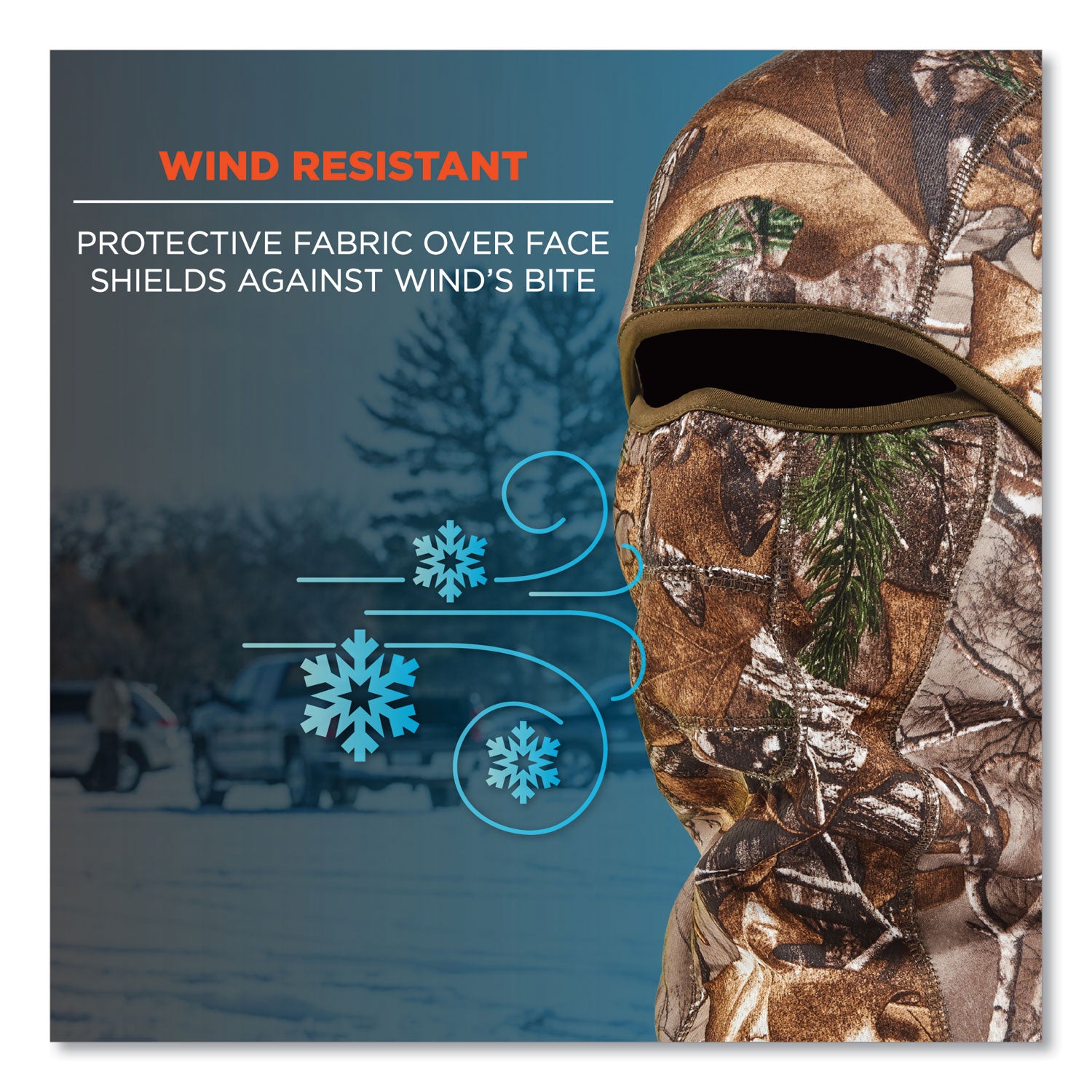 Ergodyne® N-Ferno 6823 Hinged Balaclava Face Mask, Fleece, One Size Fits Most, Realtree Edge