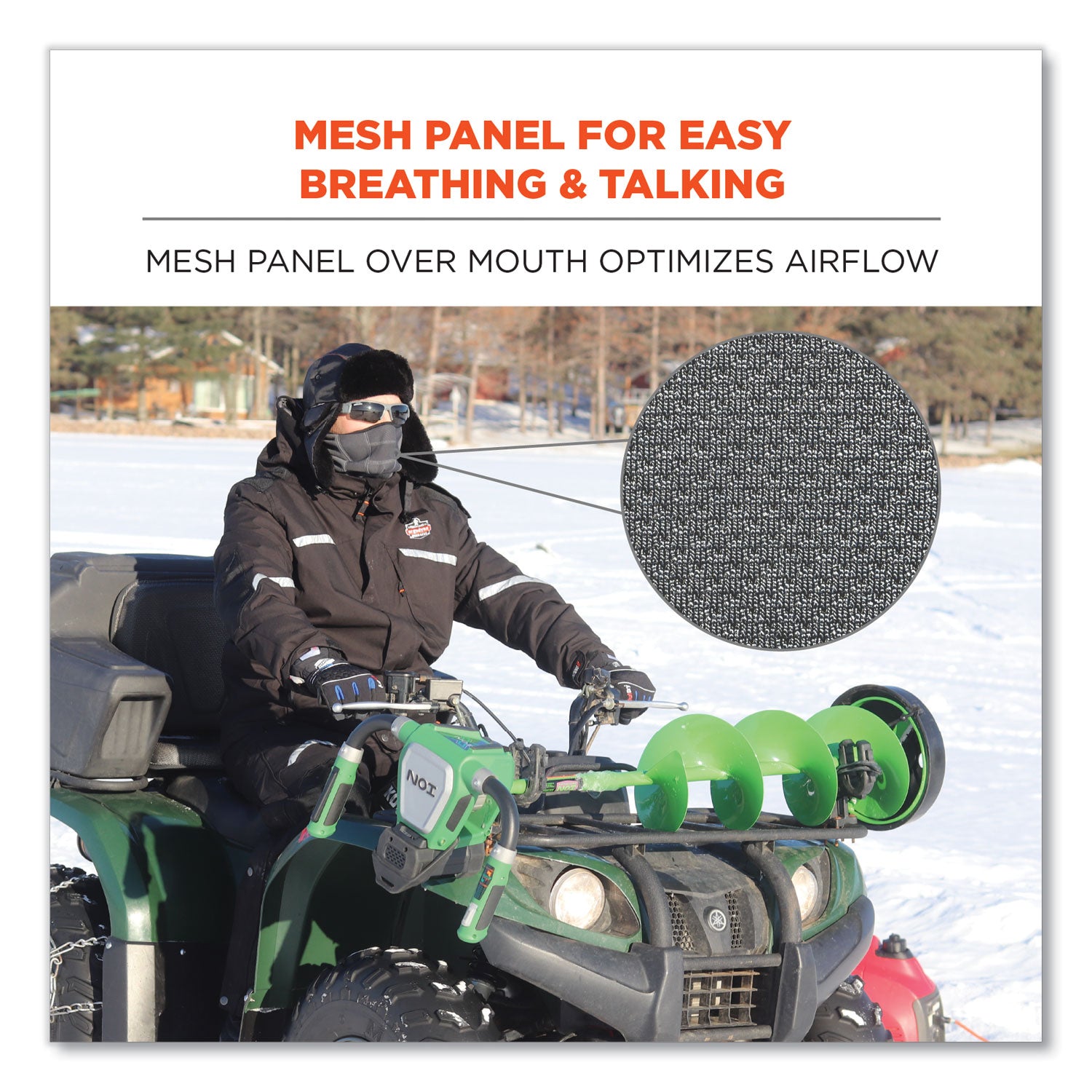 Ergodyne® N-Ferno 6823 Hinged Balaclava Face Mask, Fleece, One Size Fits Most, Realtree Edge