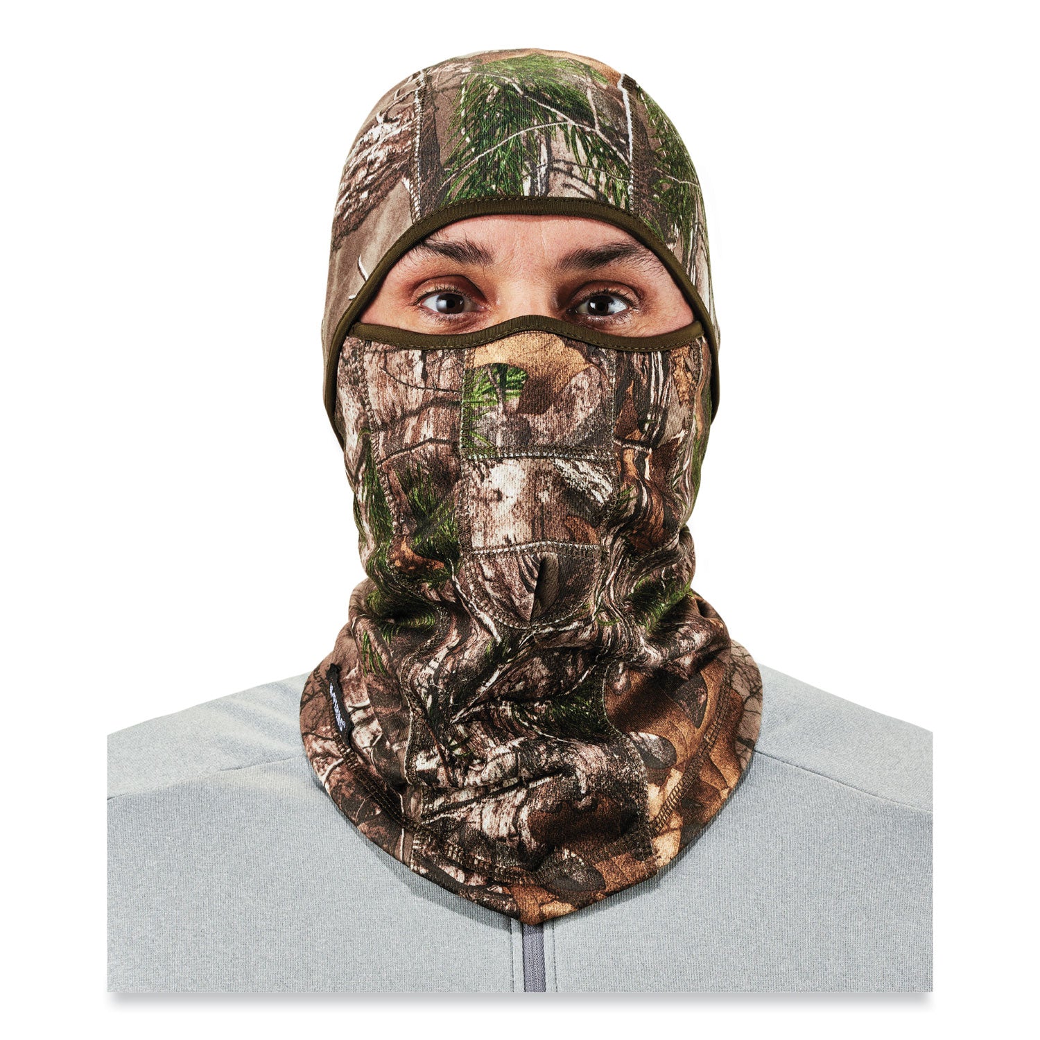 Ergodyne® N-Ferno 6823 Hinged Balaclava Face Mask, Fleece, One Size Fits Most, Realtree Edge
