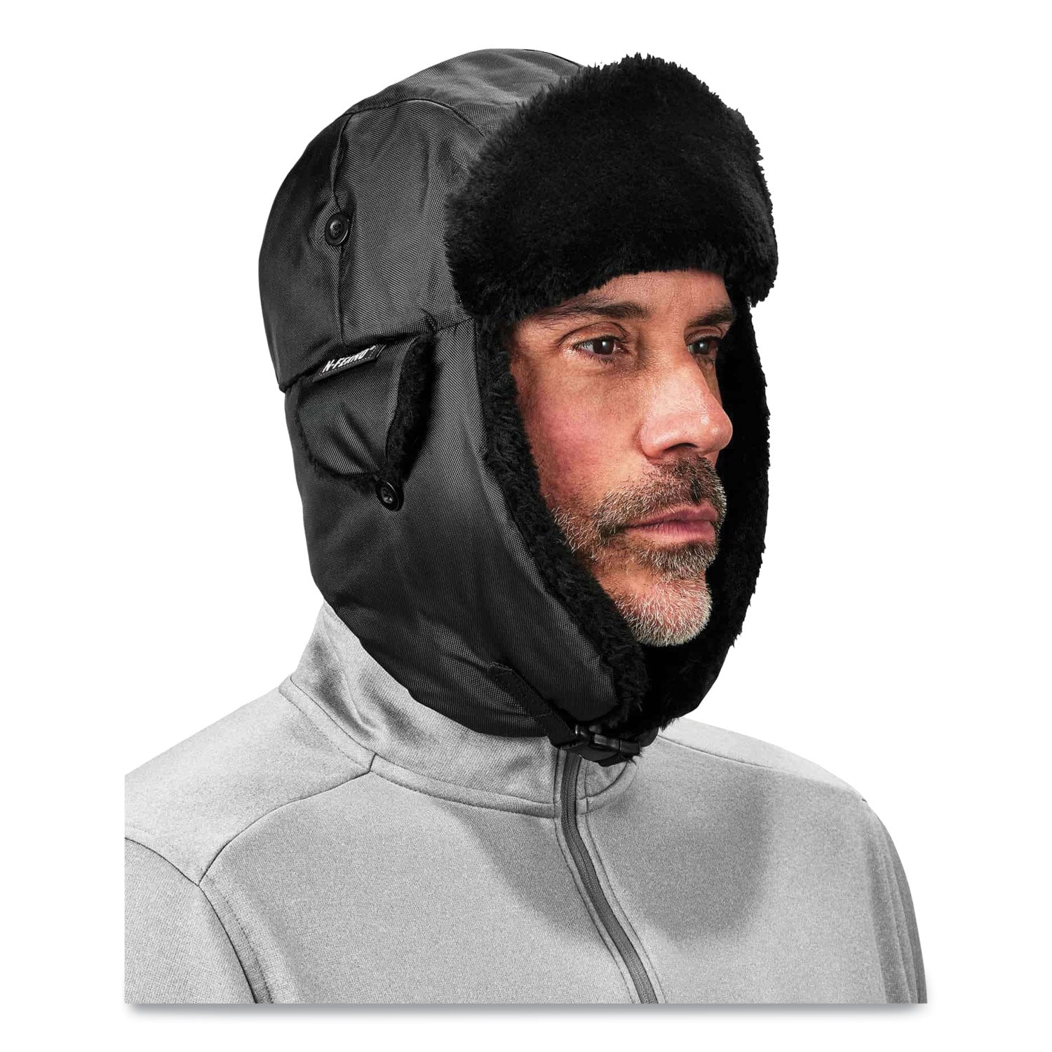 ergodyne® N-Ferno 6802 Classic Trapper Hat, Large/X-Large, Black