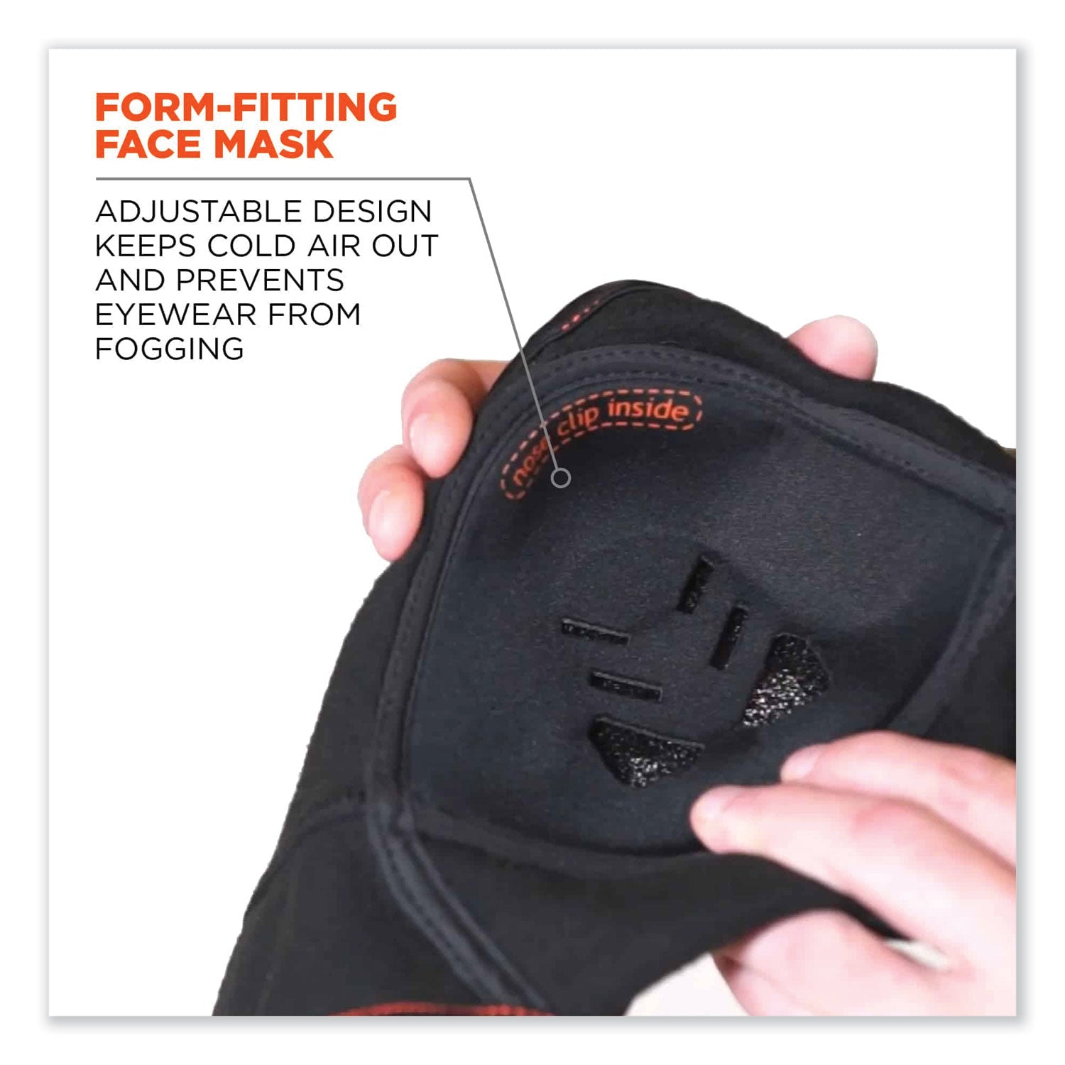 ergodyne® N-Ferno 6970 Extreme Hot Rox Balaclava Face Mask, Polyester/Spandex, One Size Fits Most, Black