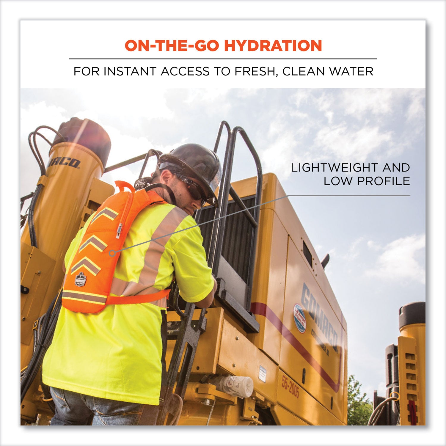 ergodyne® Chill-Its 5155 Low Profile Hydration Pack, 2 L, Hi-Vis Orange