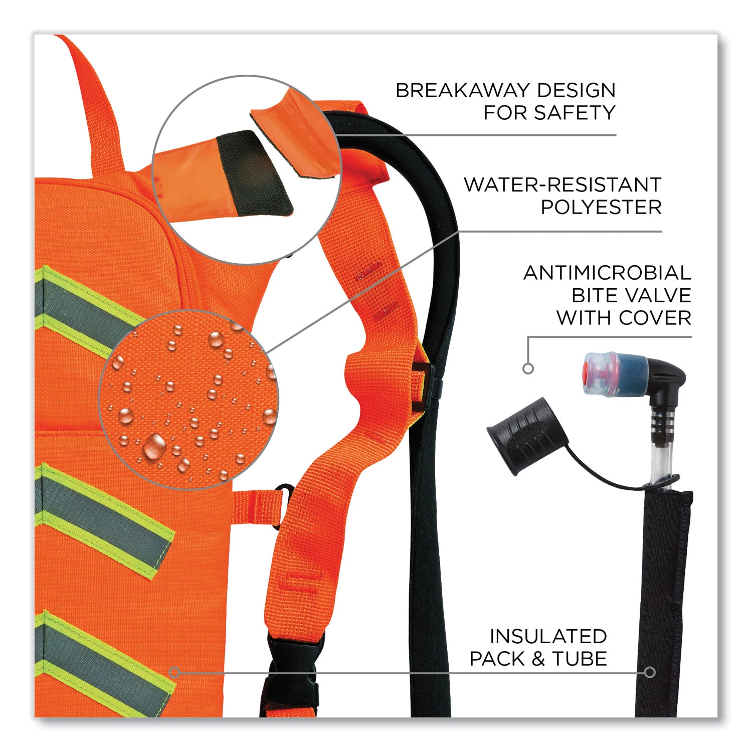 ergodyne® Chill-Its 5155 Low Profile Hydration Pack, 2 L, Hi-Vis Orange