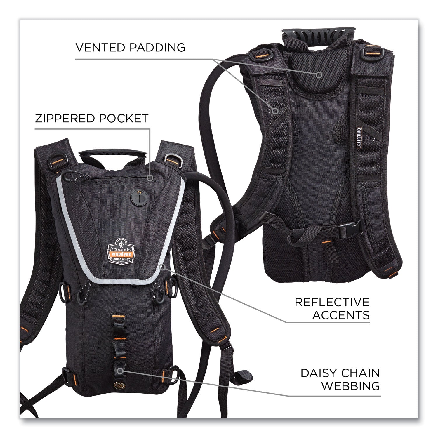 ergodyne® Chill-Its 5156 Low Profile Hydration Pack, 3 L, Black