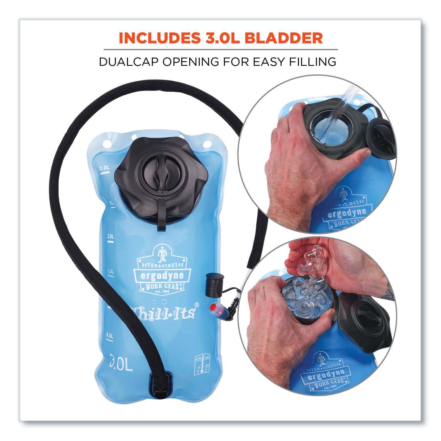 ergodyne® Chill-Its 5156 Low Profile Hydration Pack, 3 L, Hi-Vis Lime