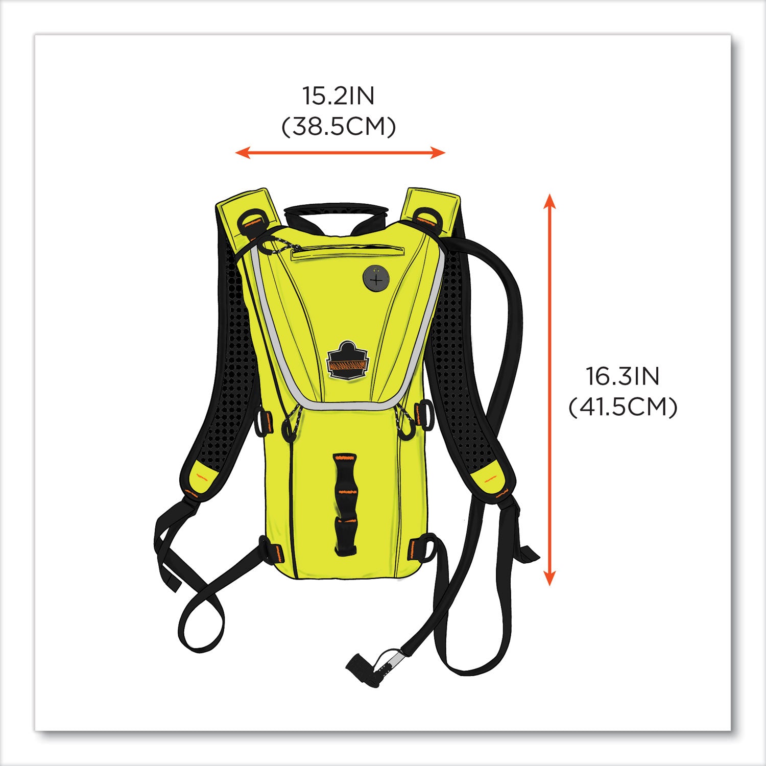 ergodyne® Chill-Its 5156 Low Profile Hydration Pack, 3 L, Hi-Vis Lime