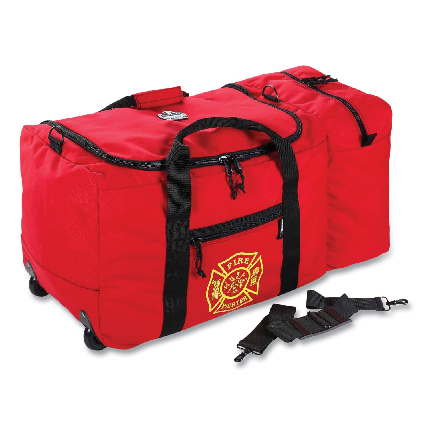 ergodyne® Arsenal 5005W Wheeled Fire + Rescue Gear Bag, 14 x 31 x 14, Red
