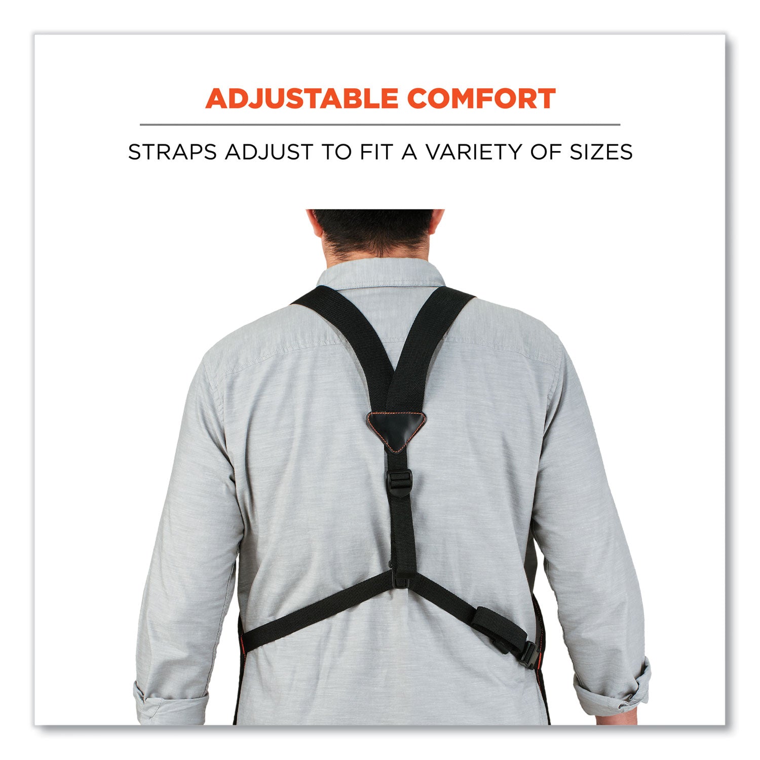 ergodyne® Arsenal 5705 Extended Length Canvas Tool Apron, 13 Compartments, 25.5 x 34, Canvas, Gray