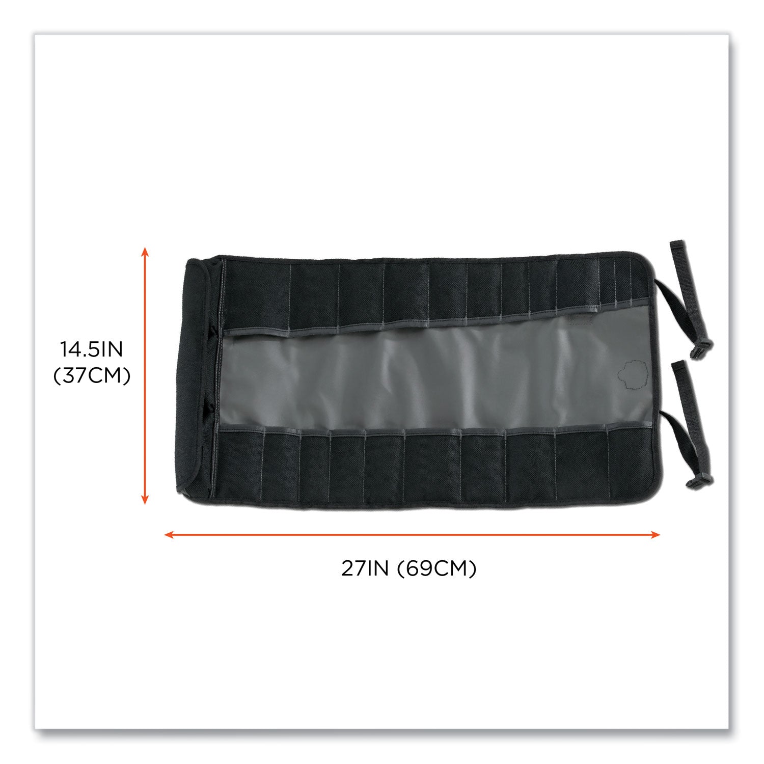 ergodyne® Arsenal 5870 Tool Roll-Up, 25 Compartments, 27 x 14.5, Polyester, Gray