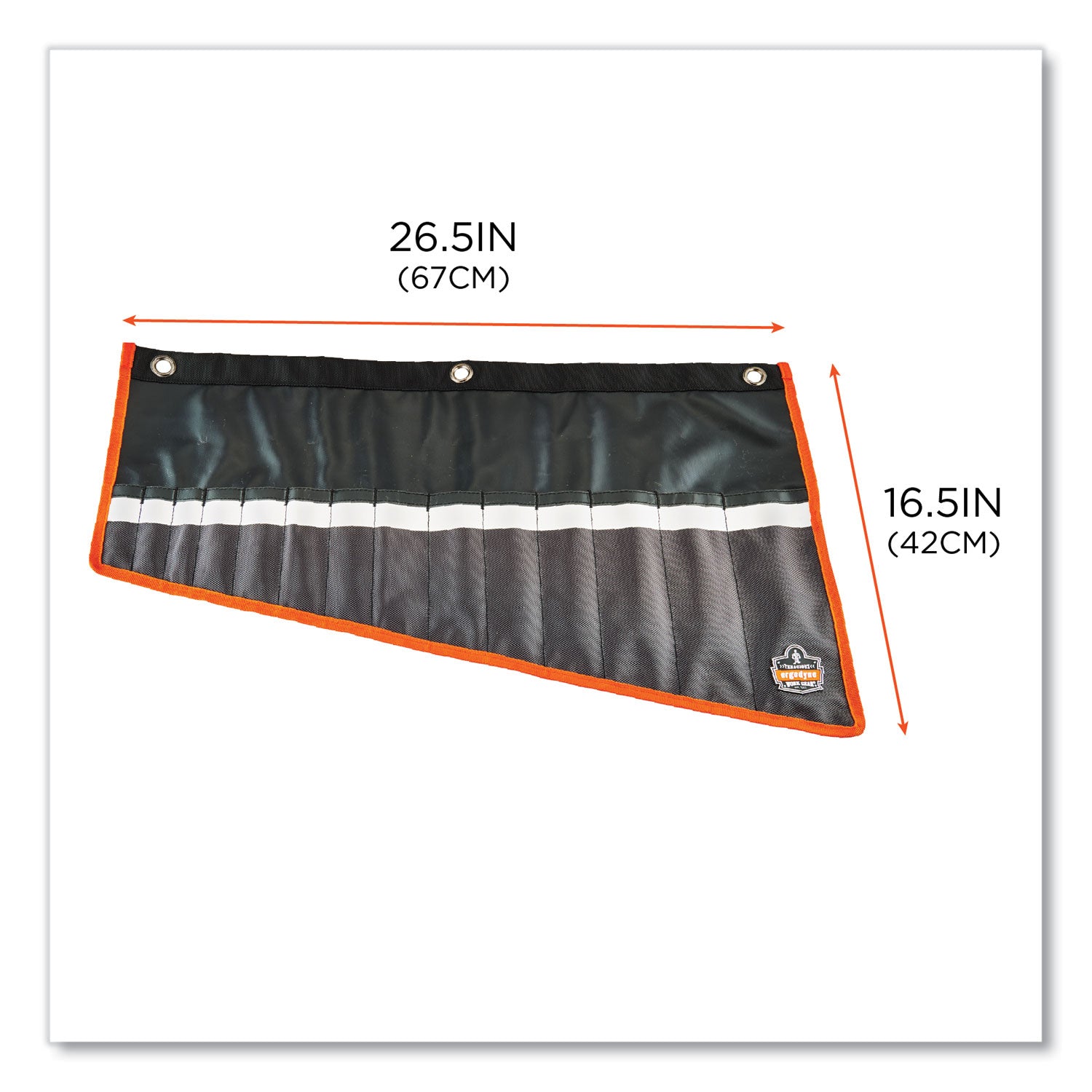 ergodyne® Arsenal 5873 Polyester Wrench Roll Up, 14 Compartments, 26.5 x 16.5, Polyester, Black