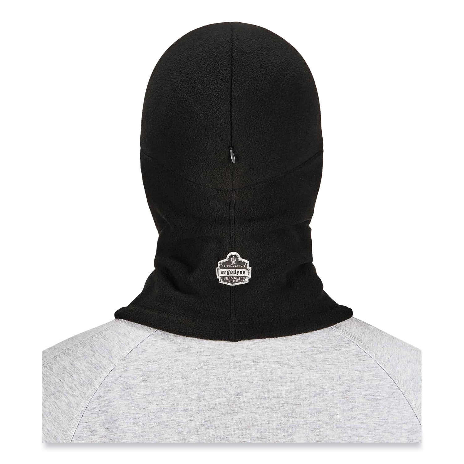 ergodyne® N-Ferno 6893Z Balaclava with Zipper for Bump Cap Insert, Polyester Fleece, One Size Fit Most, Black