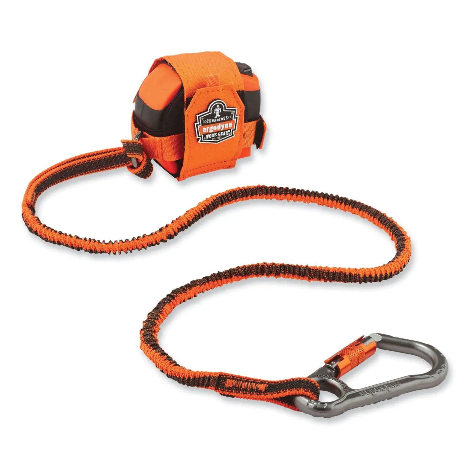Squids 3108F(x)Tool Lanyard with Locking Aluminum Carabiner + Loop, 15 lb Max Working Capacity, 38" to 48" Long, Orange/Gray ergodyne® Flipcost