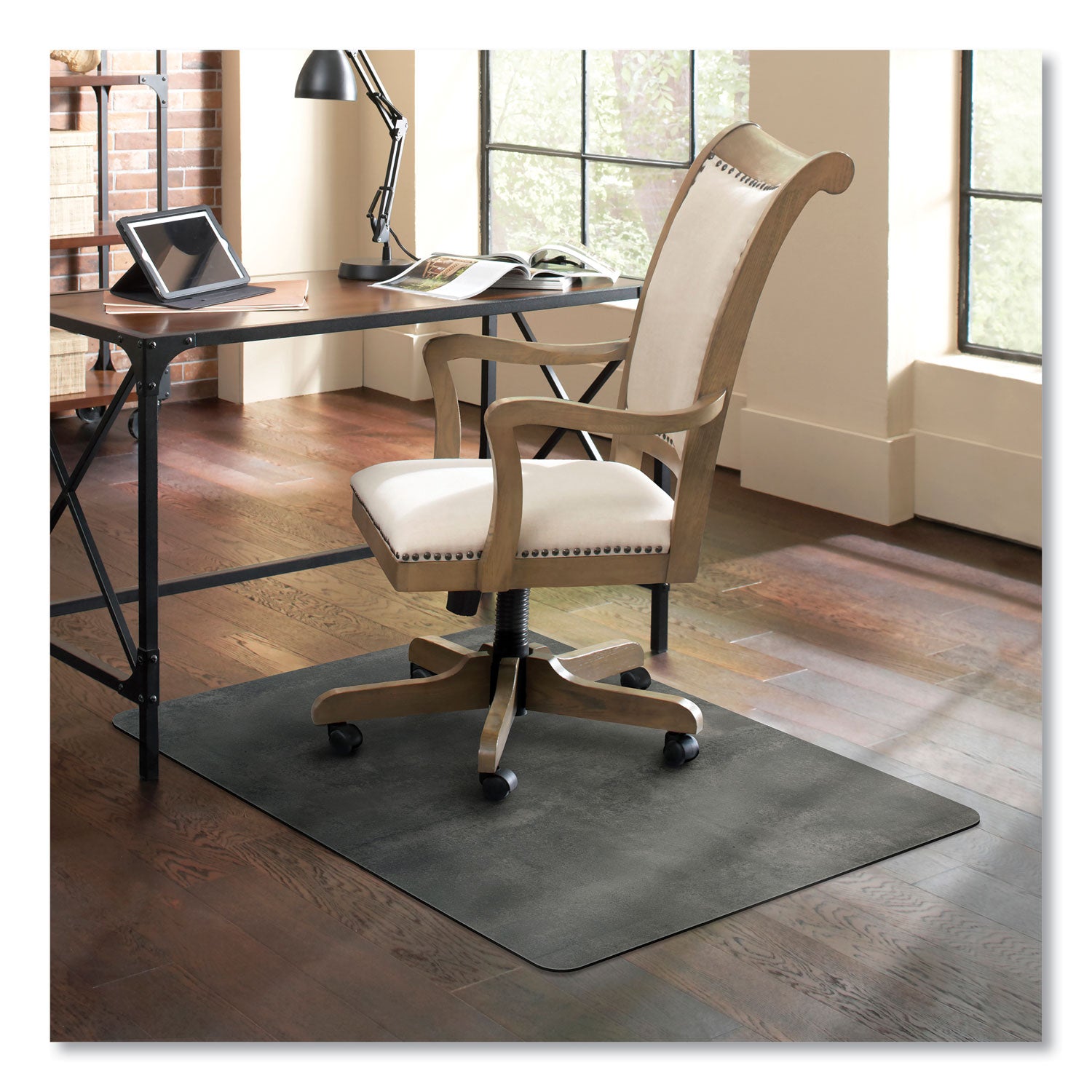 ES Robbins® Trendsetter Chair Mat for Hard Floors, 36 x 48, Pewter