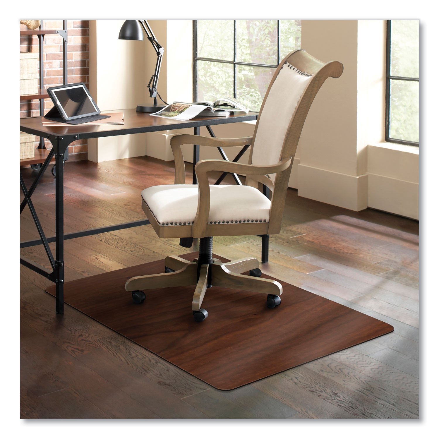 ES Robbins® Trendsetter Chair Mat for Hard Floors, 36 x 48, Cherry
