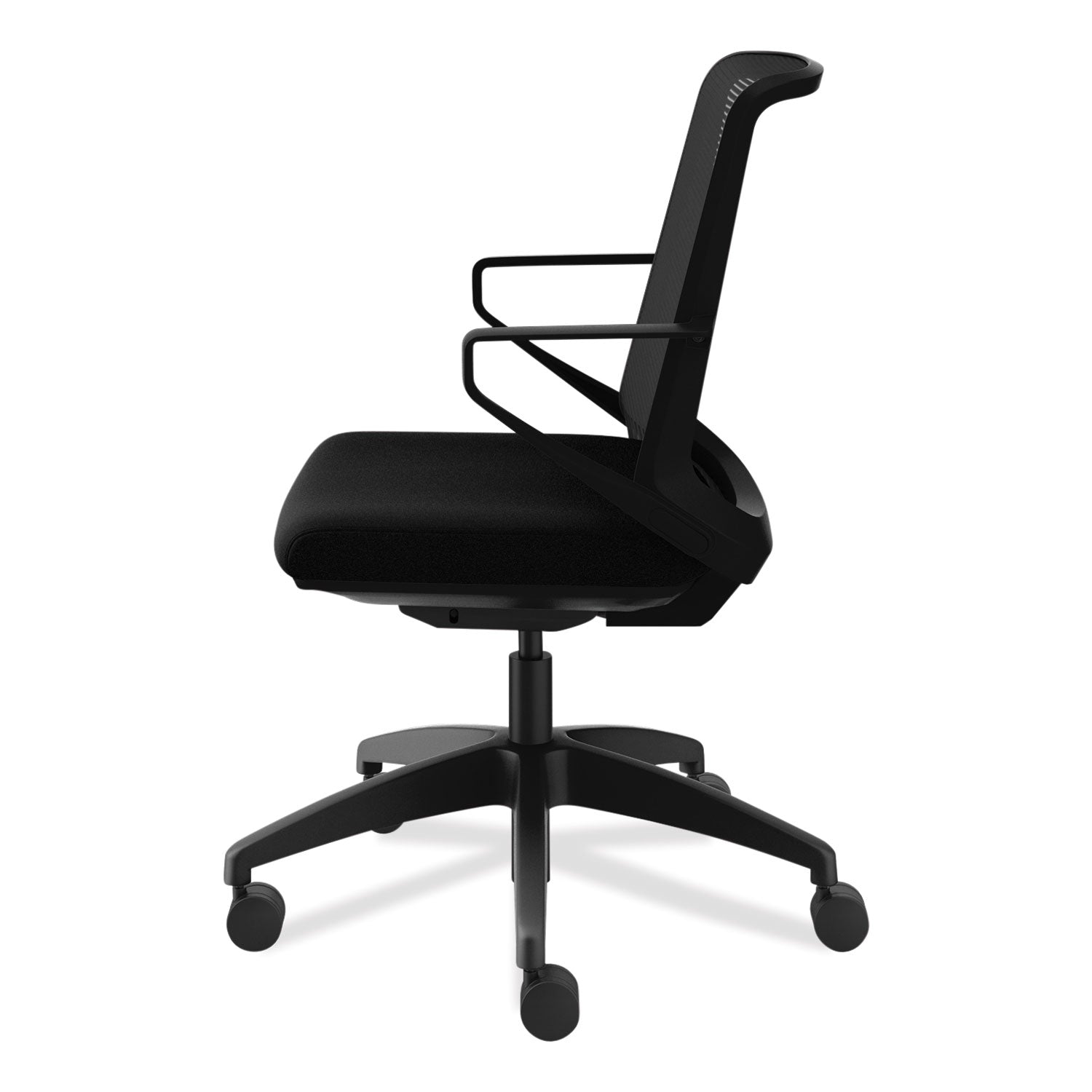 HON® Cliq Office Chair, Supports Up to 300 lb, 17" to 22" Seat Height, Black Seat, Black Back, Black Base