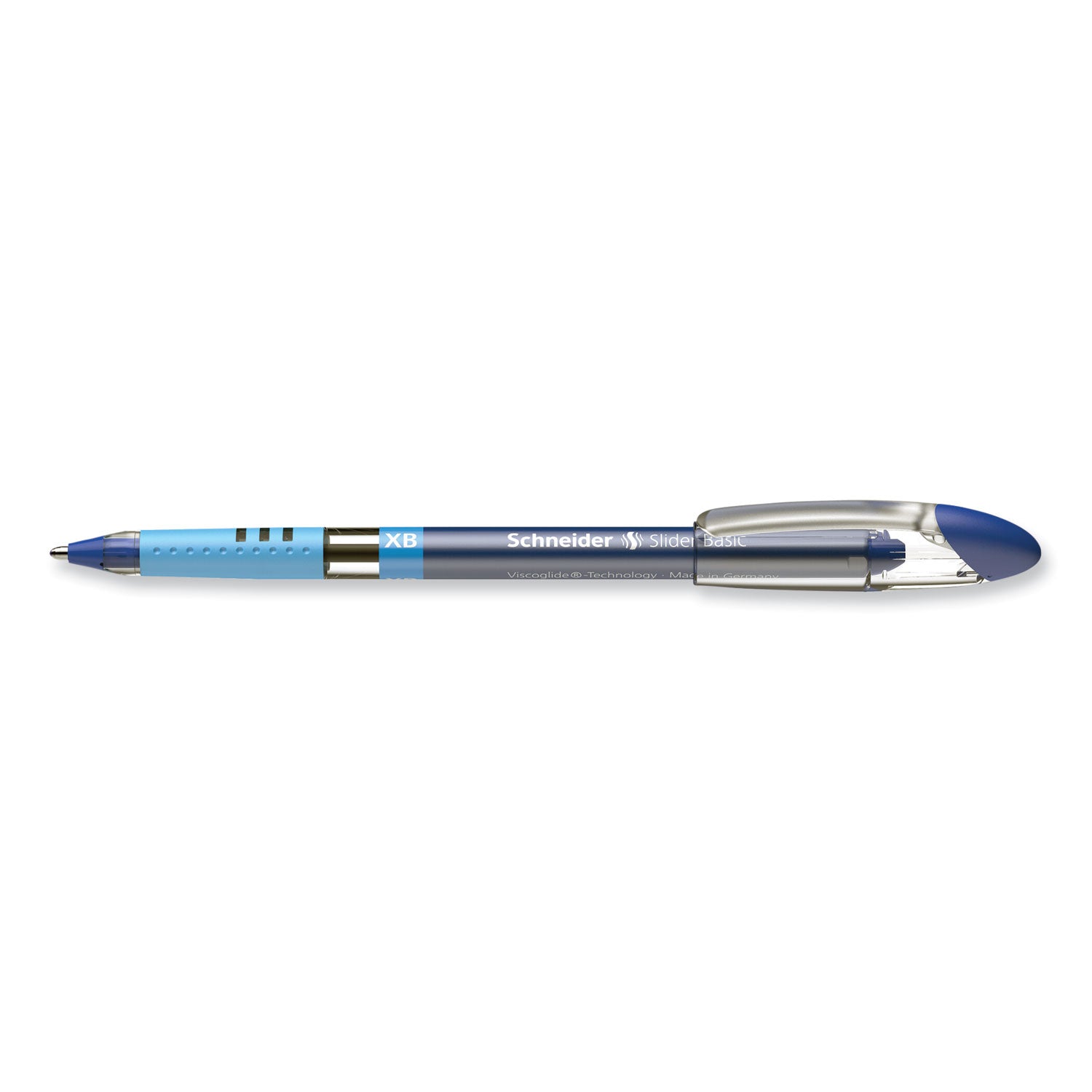 Schneider® Slider Basic Ballpoint Pen, Stick, Extra-Bold 1.4 mm, Blue Ink, Blue Barrel, 10/Box