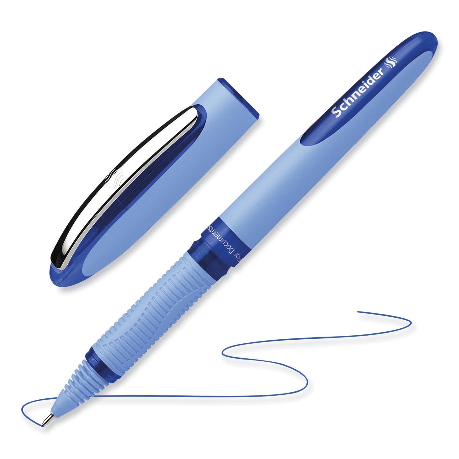 Schneider® One Hybrid N Rollerball Pen, Stick, Extra-Fine 0.3 mm, Blue Ink, Blue Barrel, 10/Box