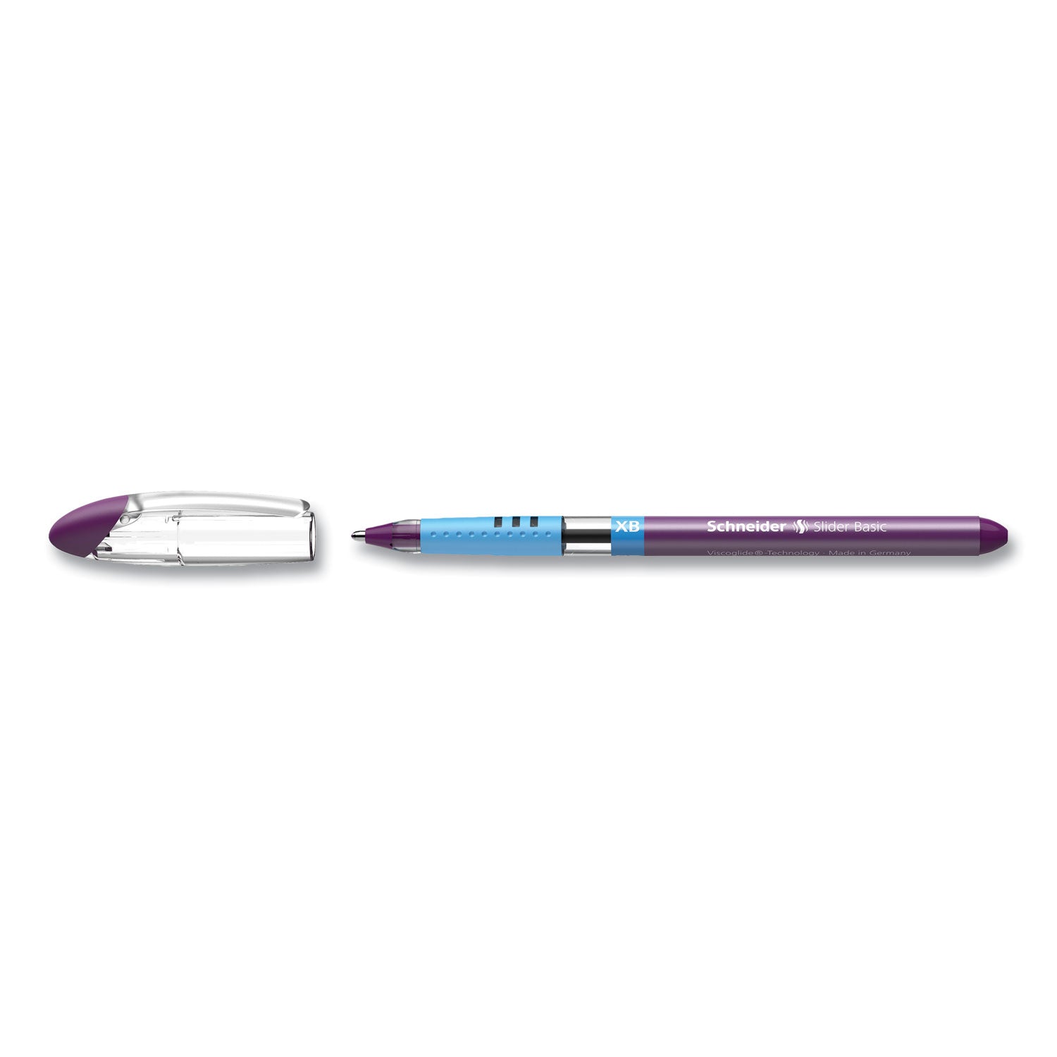 Schneider® Slider Basic Ballpoint Pen, Stick, Extra-Bold 1.4 mm, Violet Ink, Violet Barrel, 10/Box