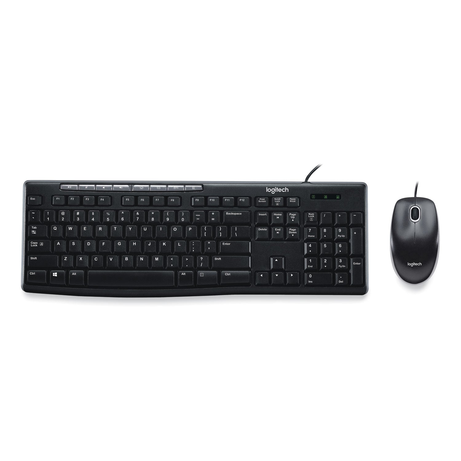 Logitech® Wired Media Combo Mk200, Usb 2.0, Black