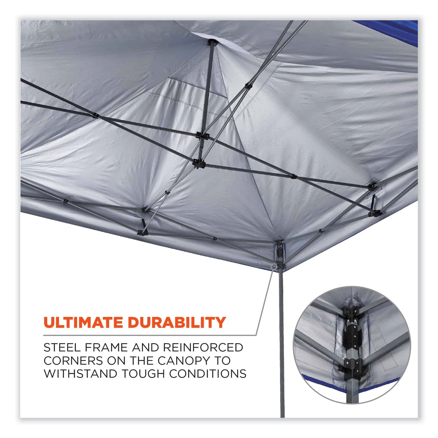 ergodyne® Shax 6000 Heavy-Duty Pop-Up Tent, Single Skin, 10 ft x 10 ft, Polyester/Steel, Blue