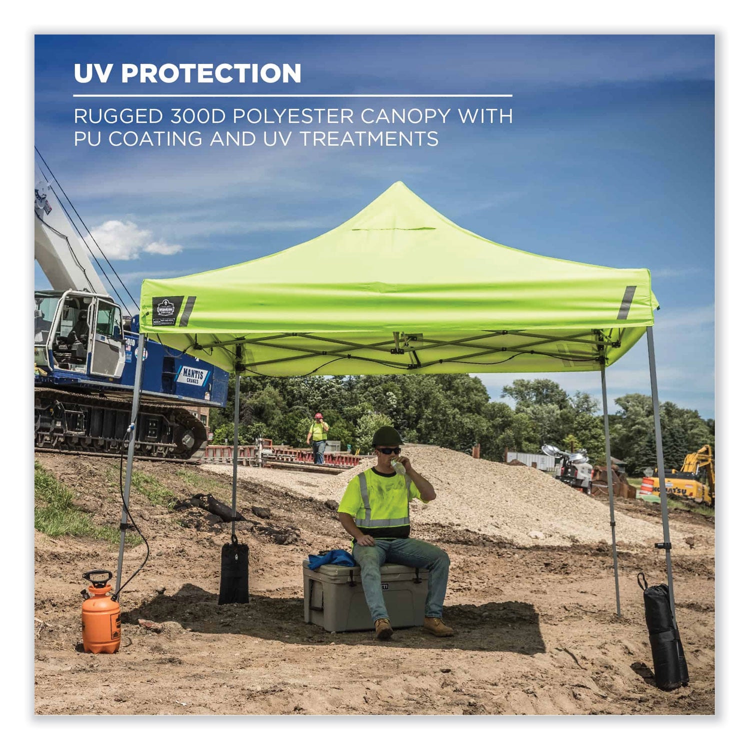 ergodyne® Shax 6000 Heavy-Duty Pop-Up Tent, Single Skin, 10 ft x 10 ft, Polyester/Steel, Blue