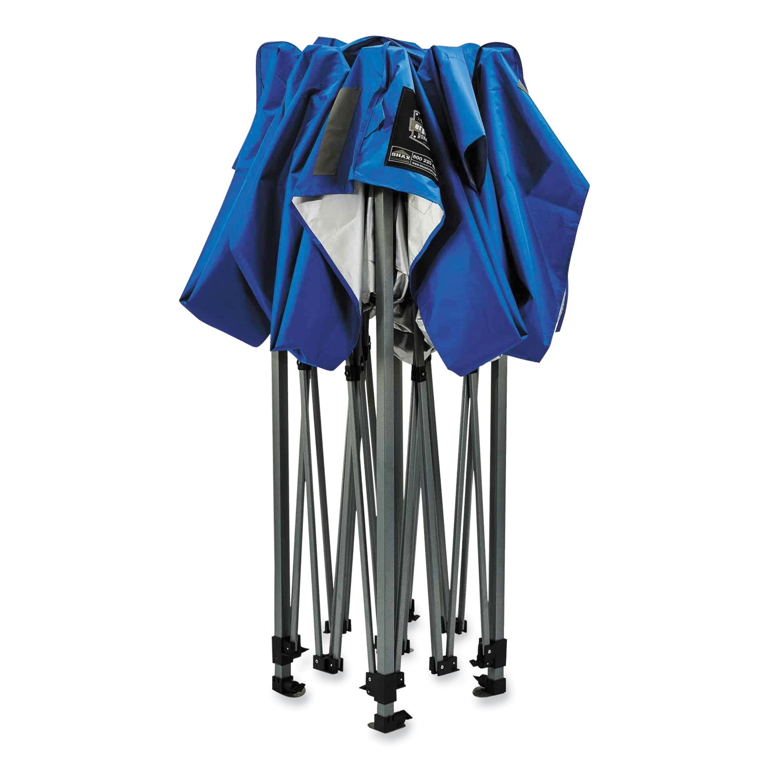 ergodyne® Shax 6000 Heavy-Duty Pop-Up Tent, Single Skin, 10 ft x 10 ft, Polyester/Steel, Blue
