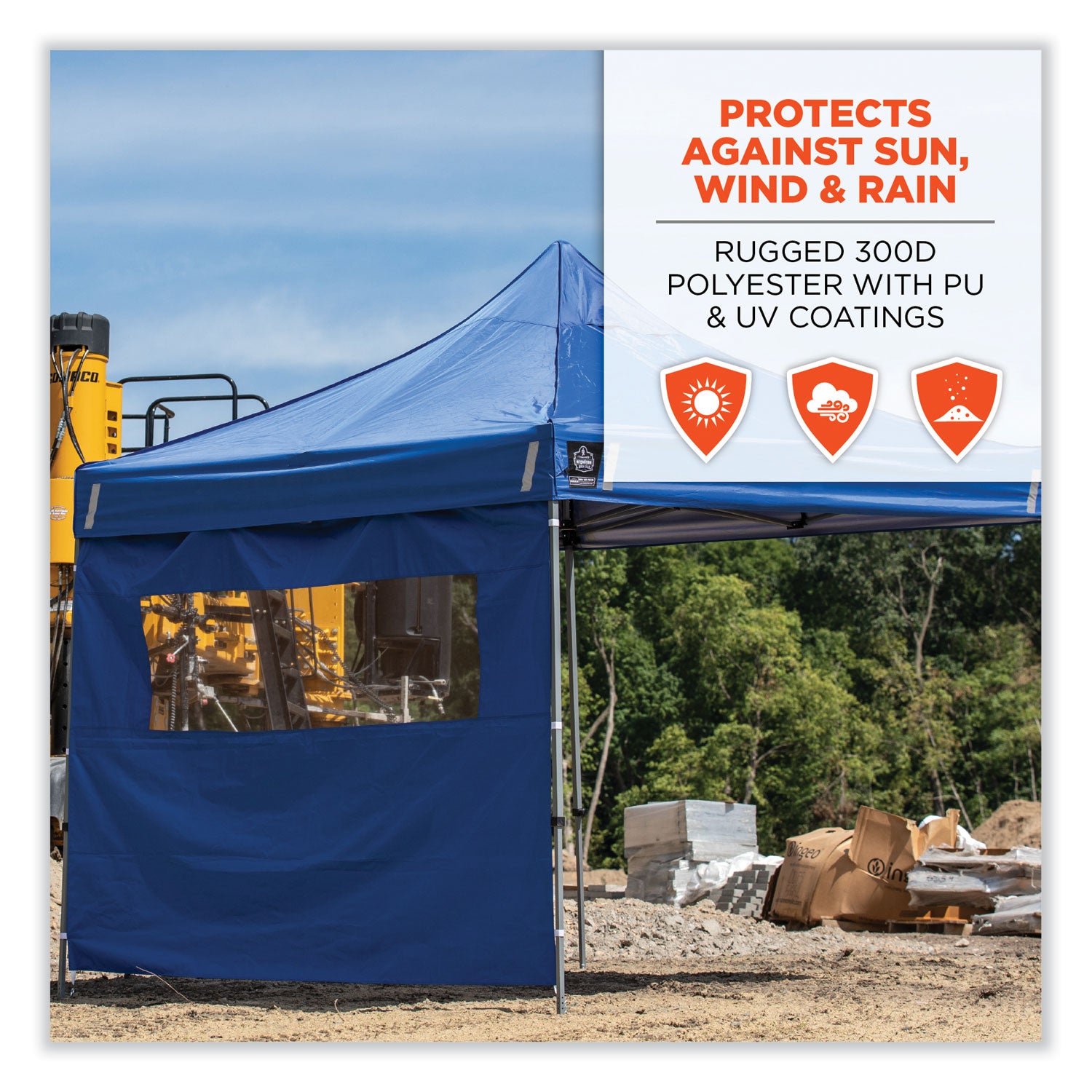 ergodyne® Shax 6092 Pop-Up Tent Sidewall with Mesh Window, Single Skin, 10 ft x 10 ft, Polyester, Lime