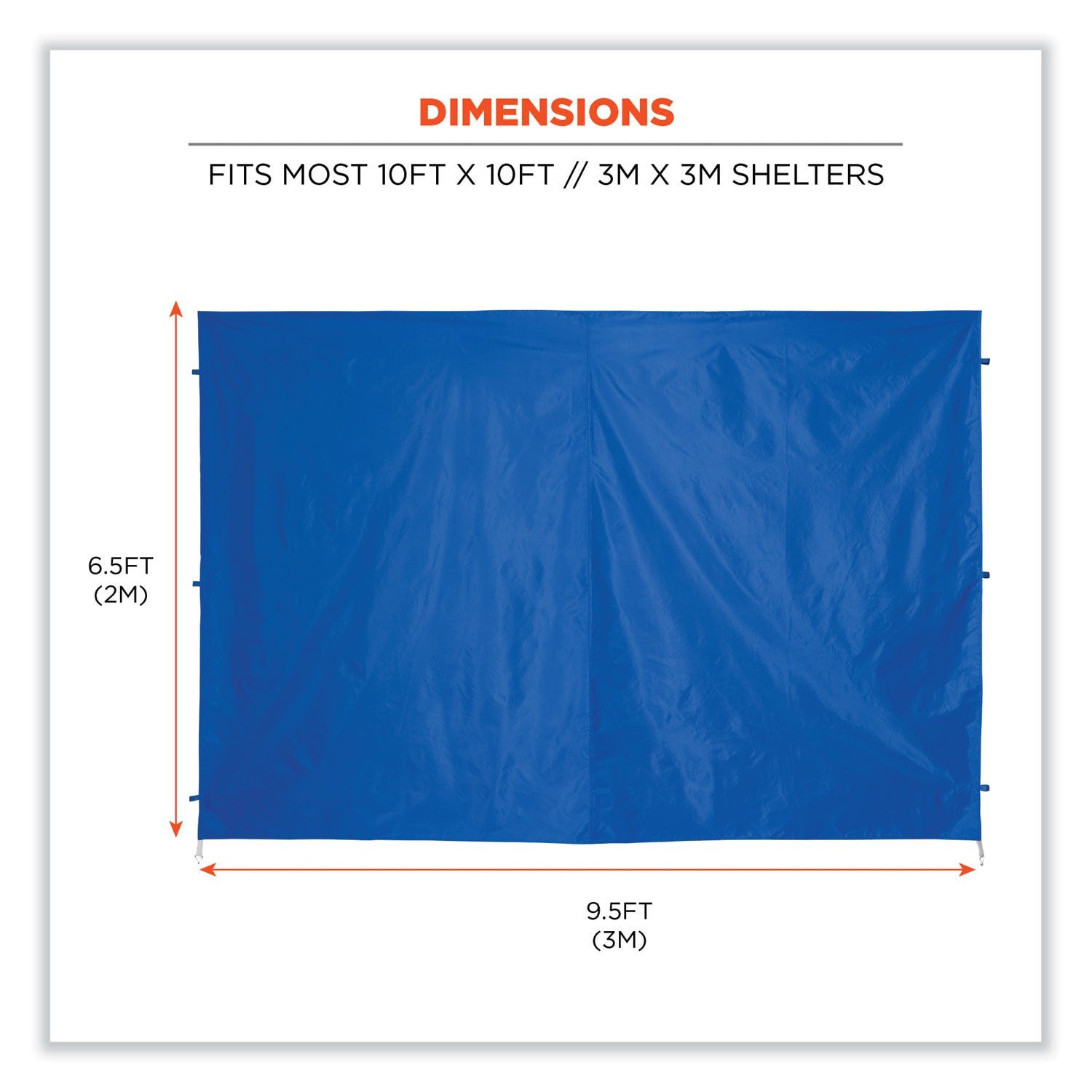 ergodyne® Shax 6098 Pop-Up Tent Sidewall, Single Skin, 10 ft x 10 ft, Polyester, Blue