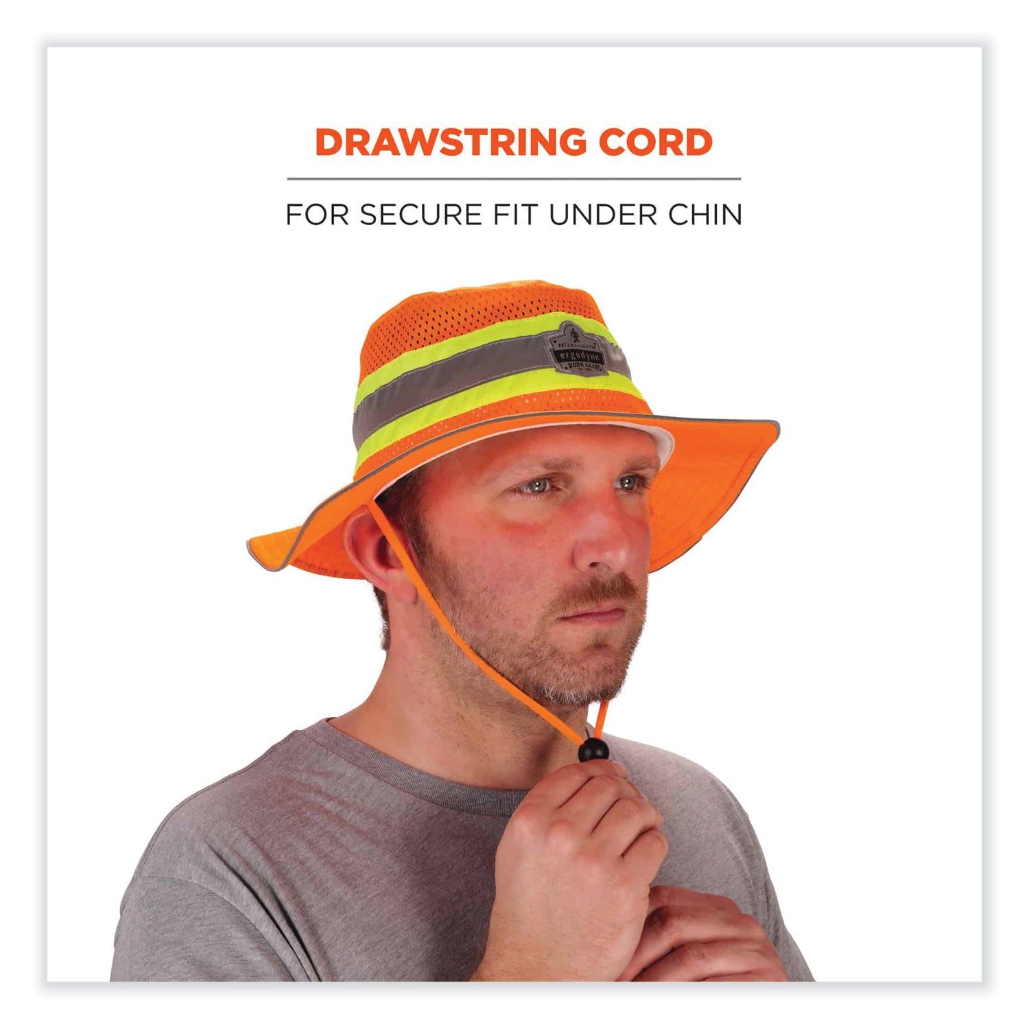 ergodyne® GloWear 8935 Hi-Vis Ranger Sun Hat, Polyester, Large/X-Large, Orange