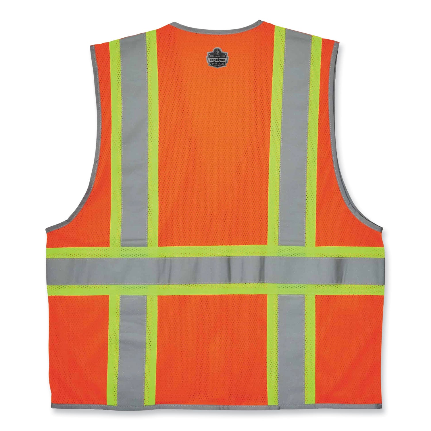 ergodyne® GloWear 8246Z Class 2 Two-Tone Mesh Reflective Binding Zipper Vest, Polyester, Small/Medium, Orange