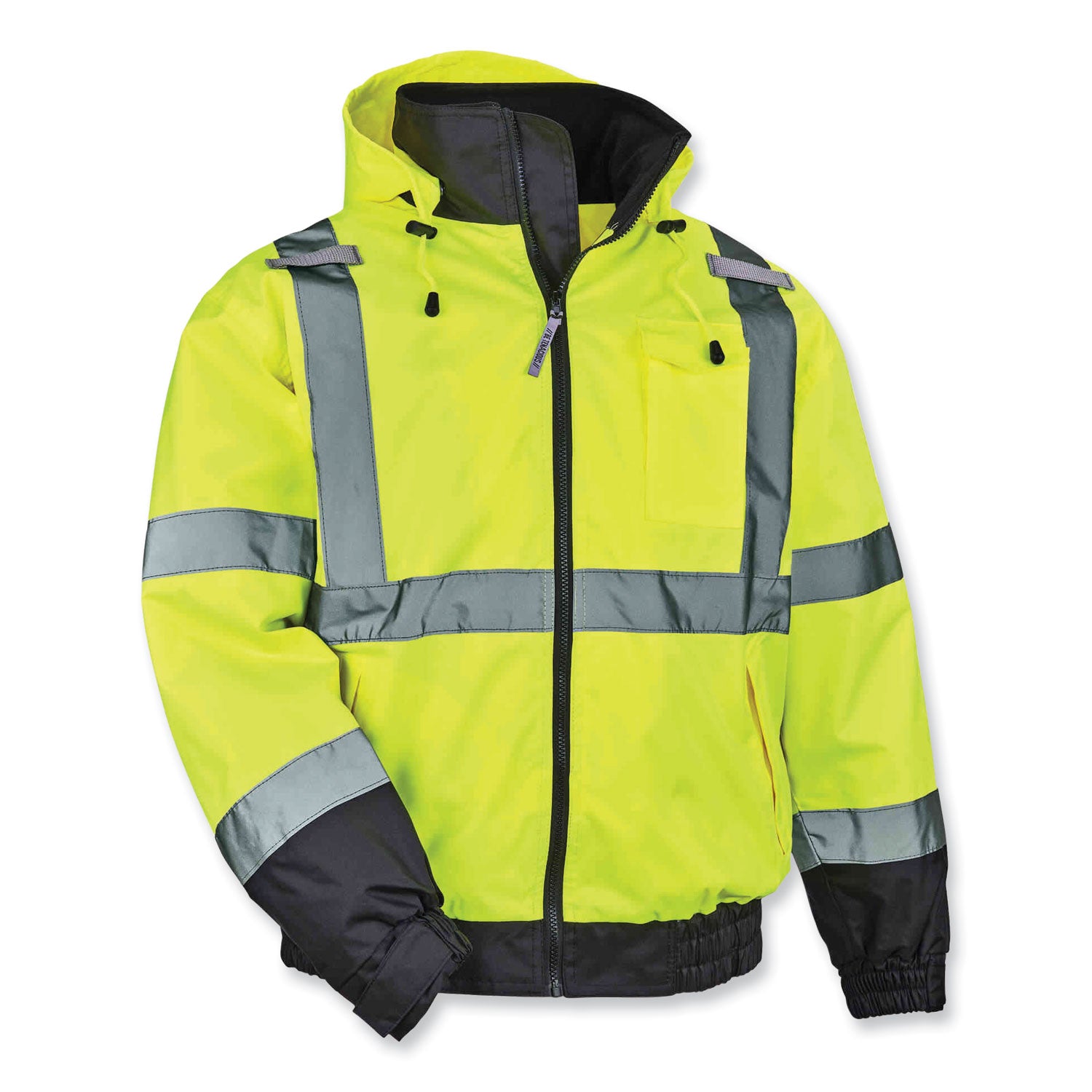 GloWear 8379 Class 3 Hi-Vis Fleece Lined Bomber Jacket, Lime, Small