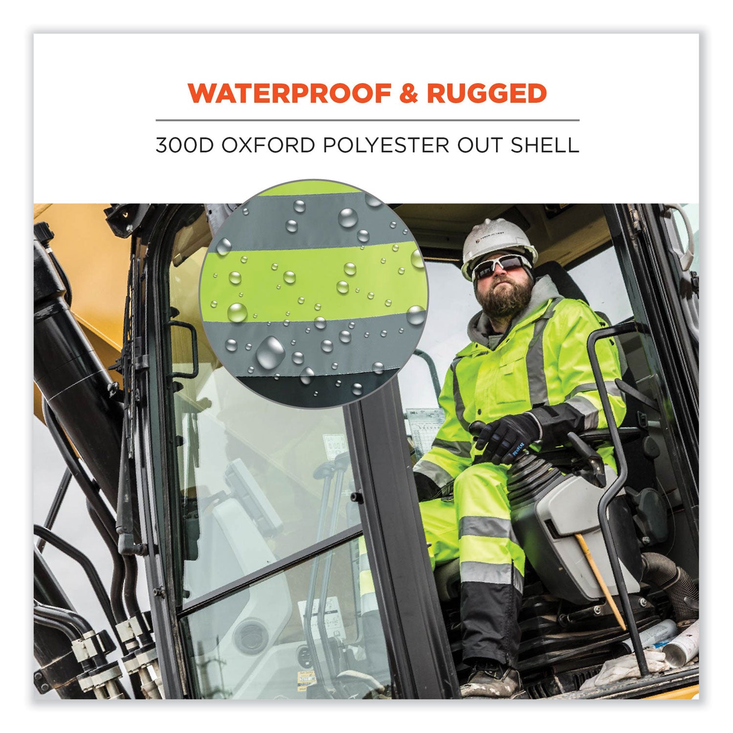 ergodyne® GloWear 8918BK Class E Hi-Vis Rain Bibs Black Bottom, X-Large, Lime