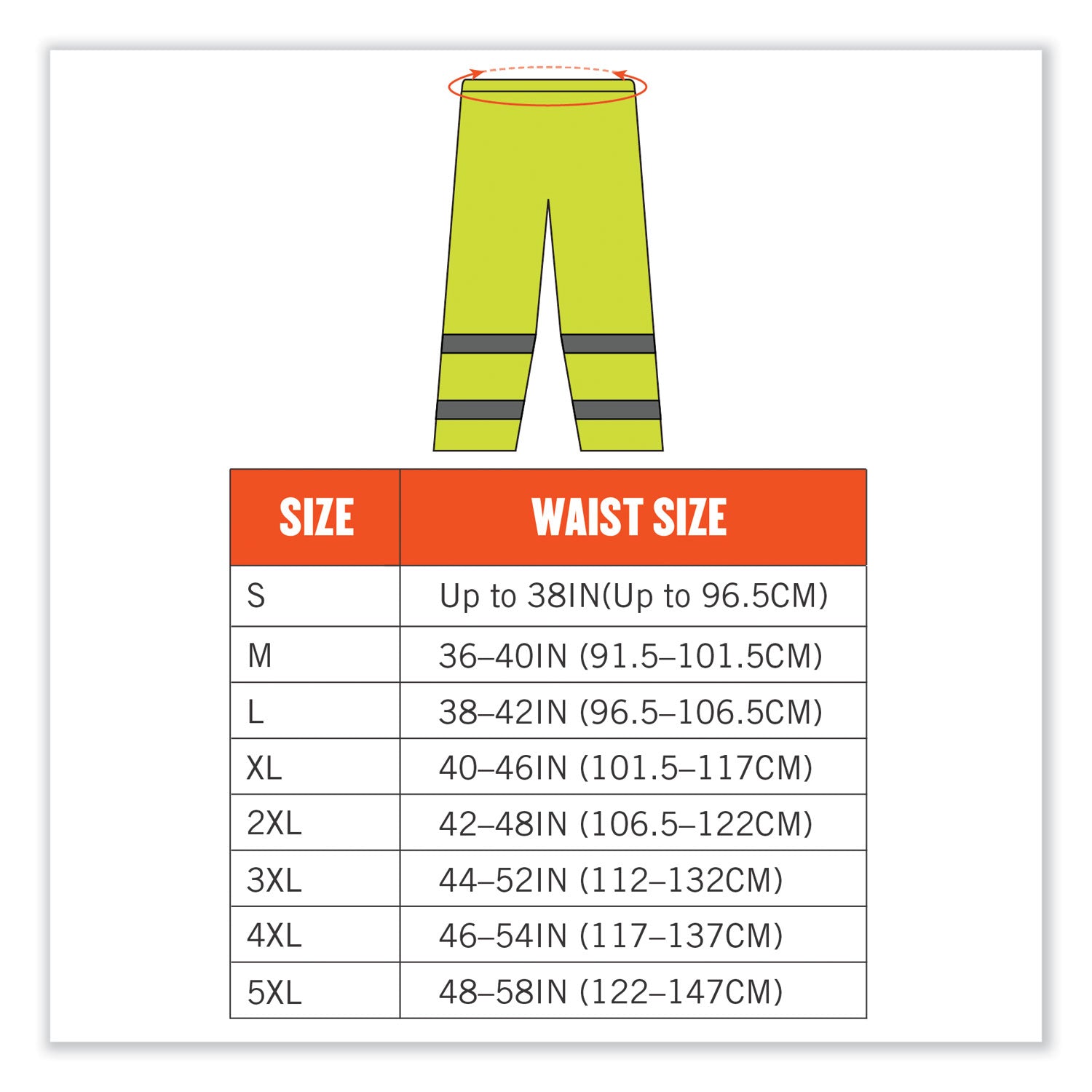 ergodyne® GloWear 8916 Class E Lightweight Hi-Vis Rain Pants, 3X-Large, Lime