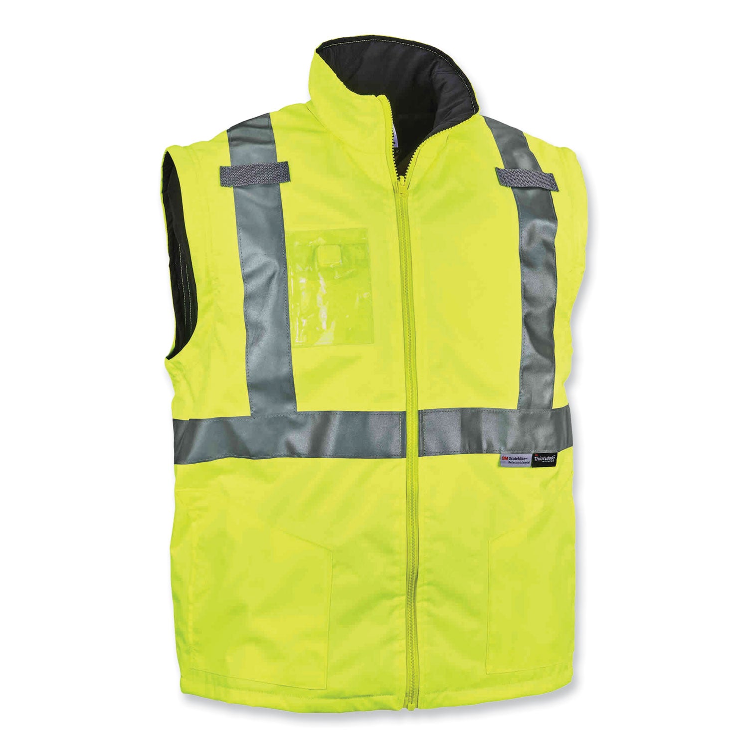 ergodyne® GloWear 8287 Class 2 Hi-Vis Jacket with Removable Sleeves, Medium, Lime