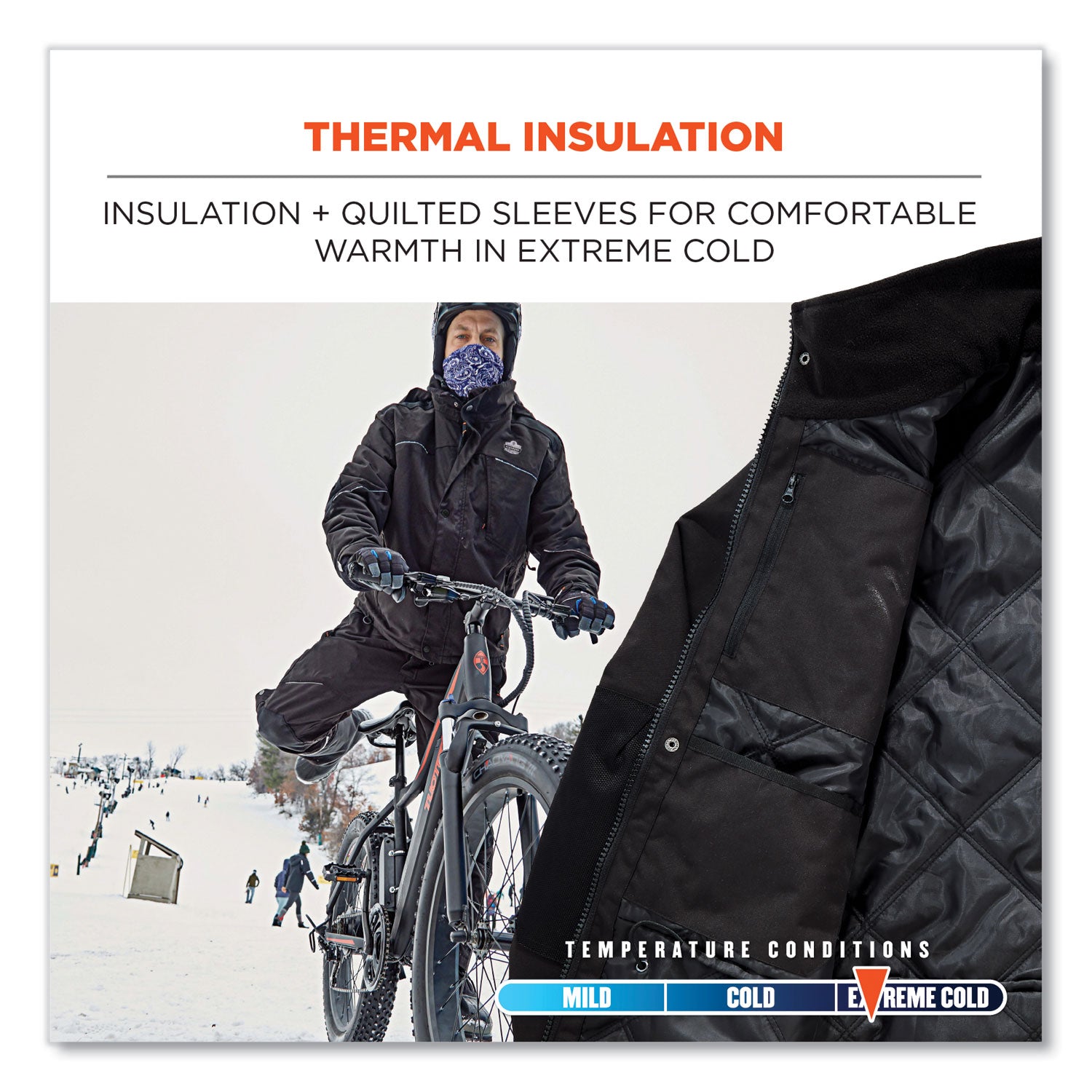 ergodyne® N-Ferno 6467 Winter Work Jacket with 300D Polyester Shell, 4X-Large, Black