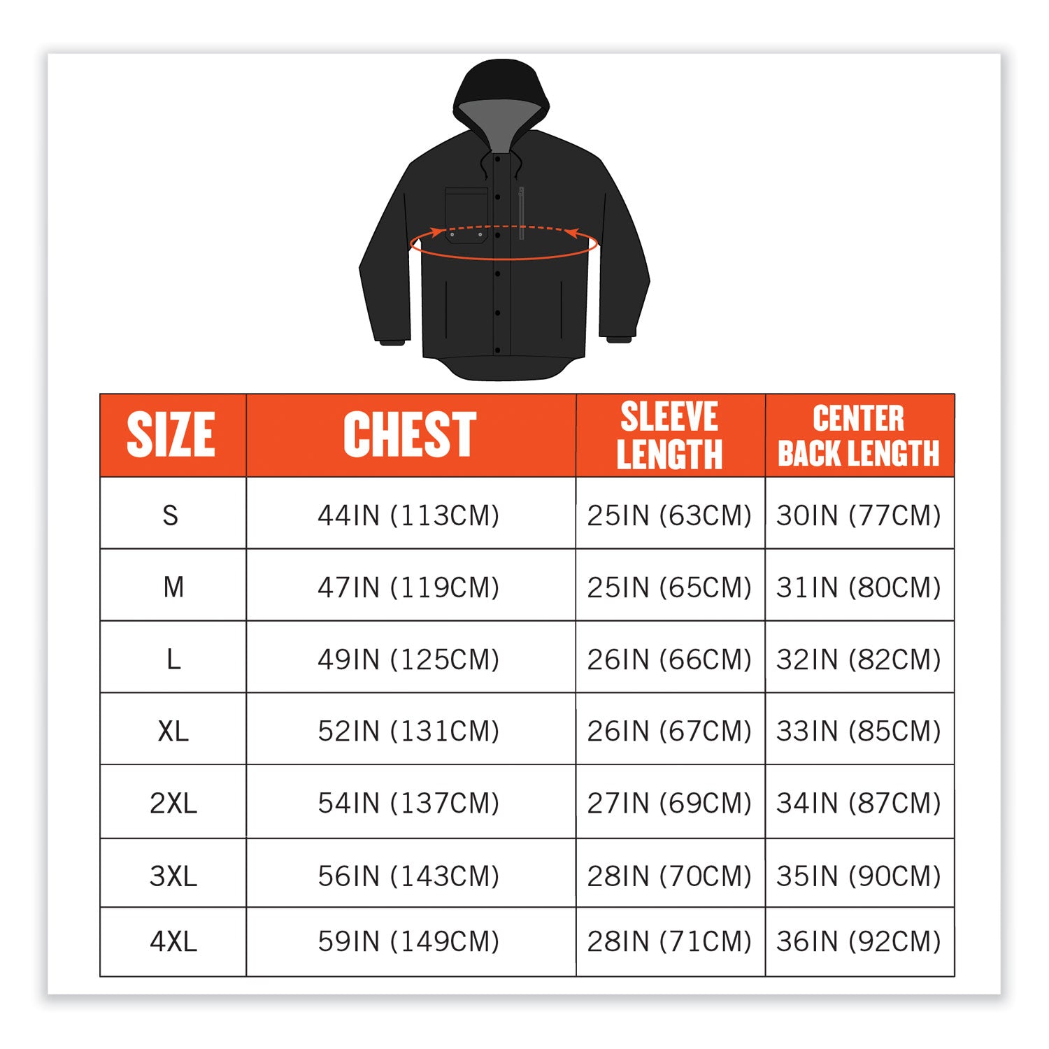 ergodyne® N-Ferno 6468 Duck Canvas Work Jacket, 4X-Large, Black