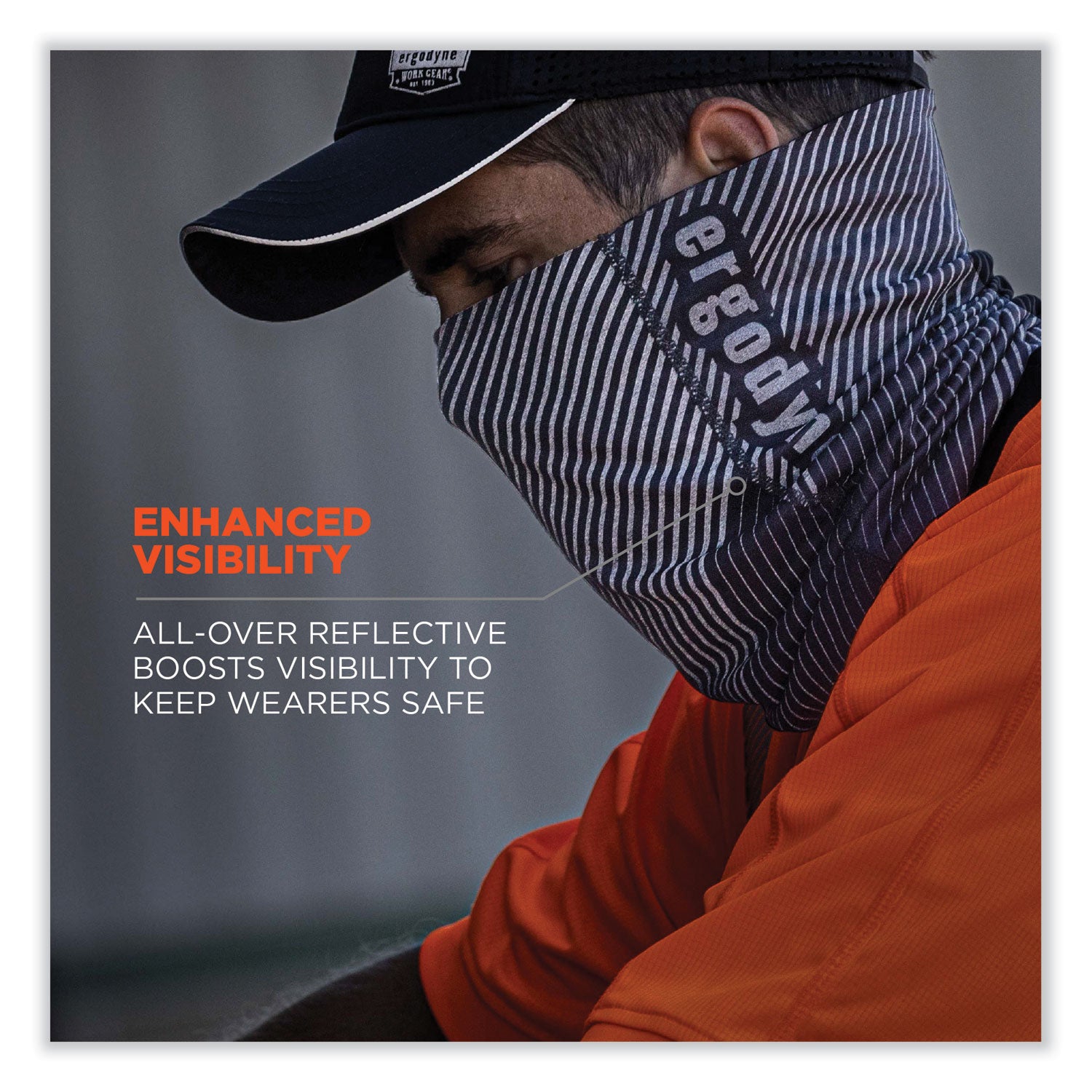 ergodyne® Chill-Its 6484 Reflective Performance Knit Multi-Band, Rayon-Spandex Blend, One Size Fits Most, Black