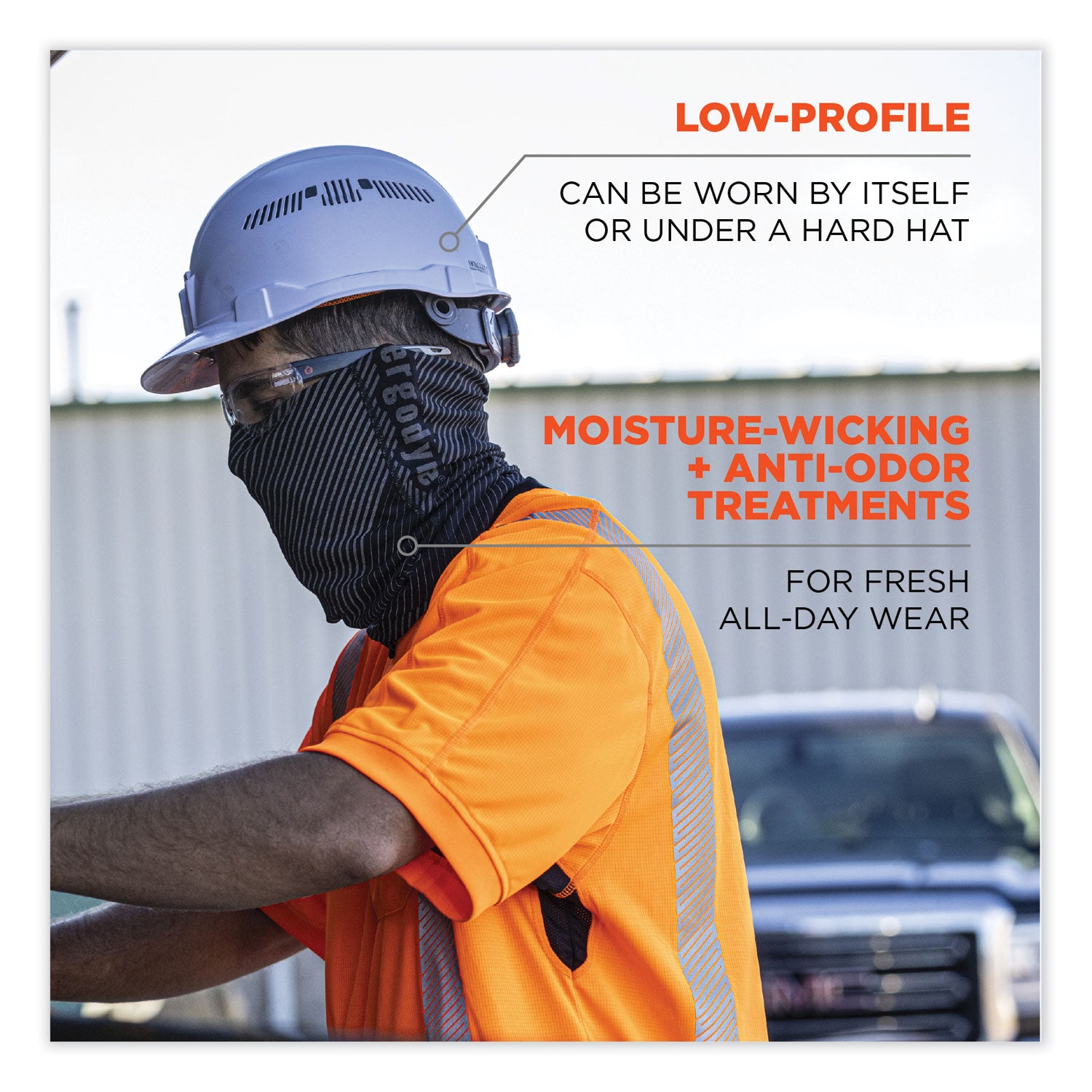 ergodyne® Chill-Its 6484 Reflective Performance Knit Multi-Band, Rayon-Spandex Blend, One Size Fits Most, Black