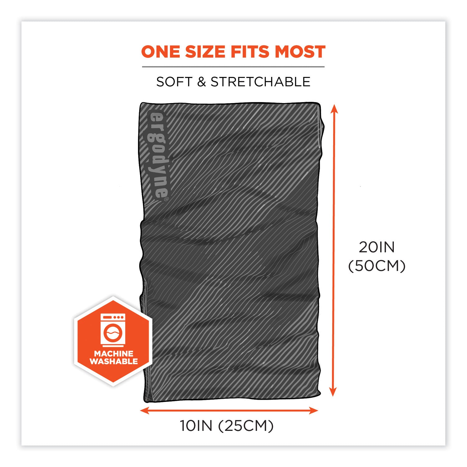 ergodyne® Chill-Its 6484 Reflective Performance Knit Multi-Band, Rayon-Spandex Blend, One Size Fits Most, Black