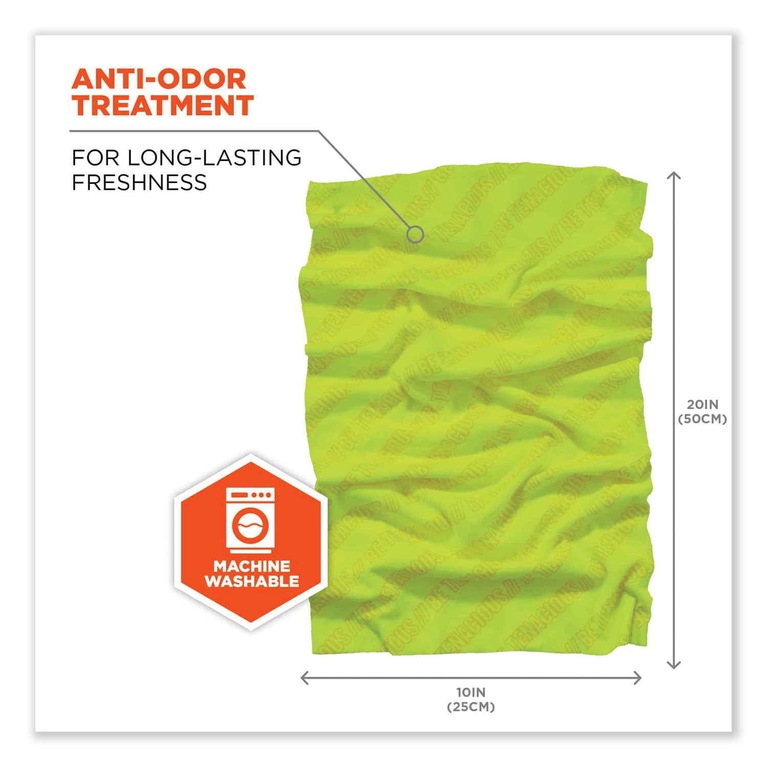 ergodyne® Chill-Its 6485 Multi-Band, Polyester, One Size Fits Most, Hi-Vis Lime