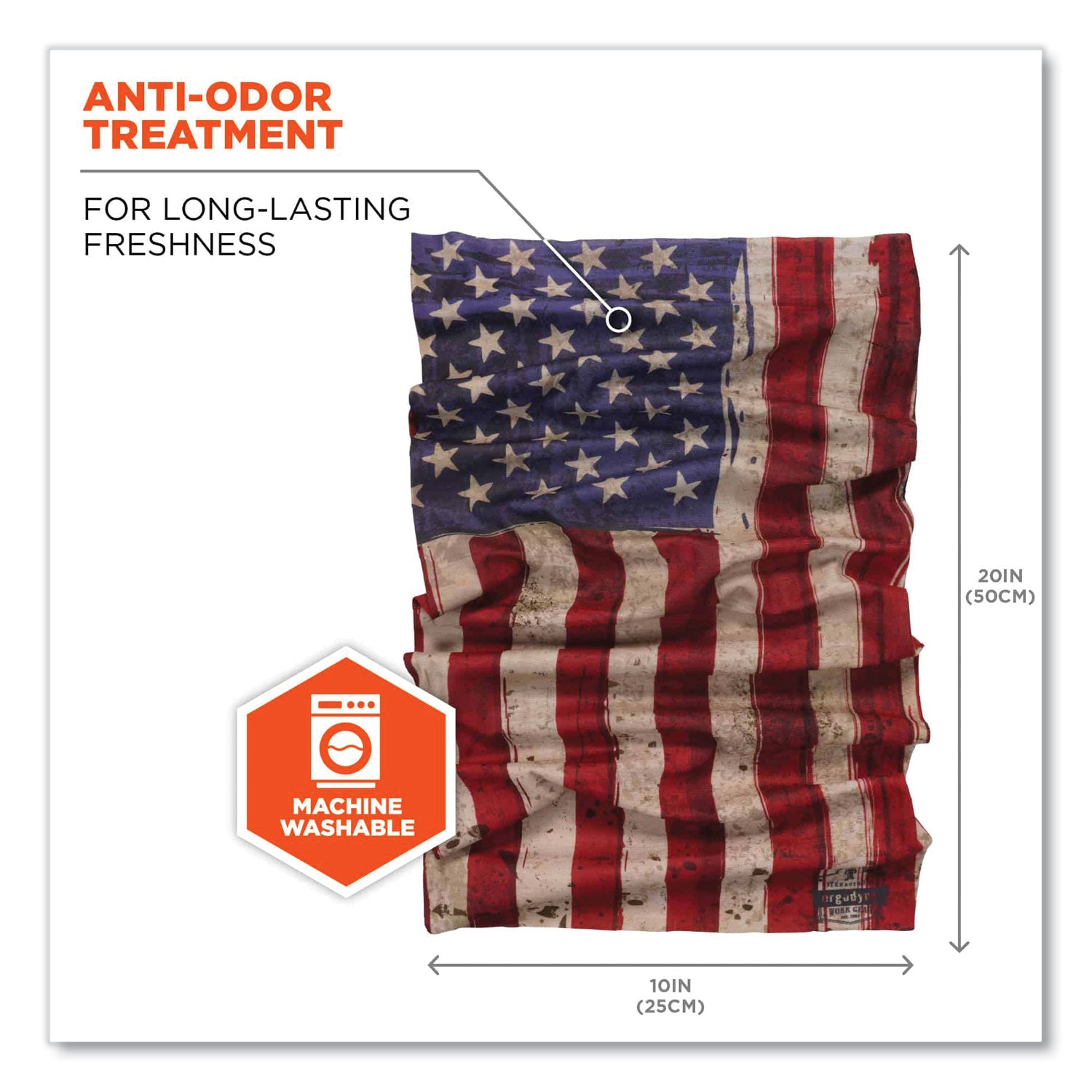 ergodyne® Chill-Its 6485 Multi-Band, Polyester, One Size Fits Most, American Flag