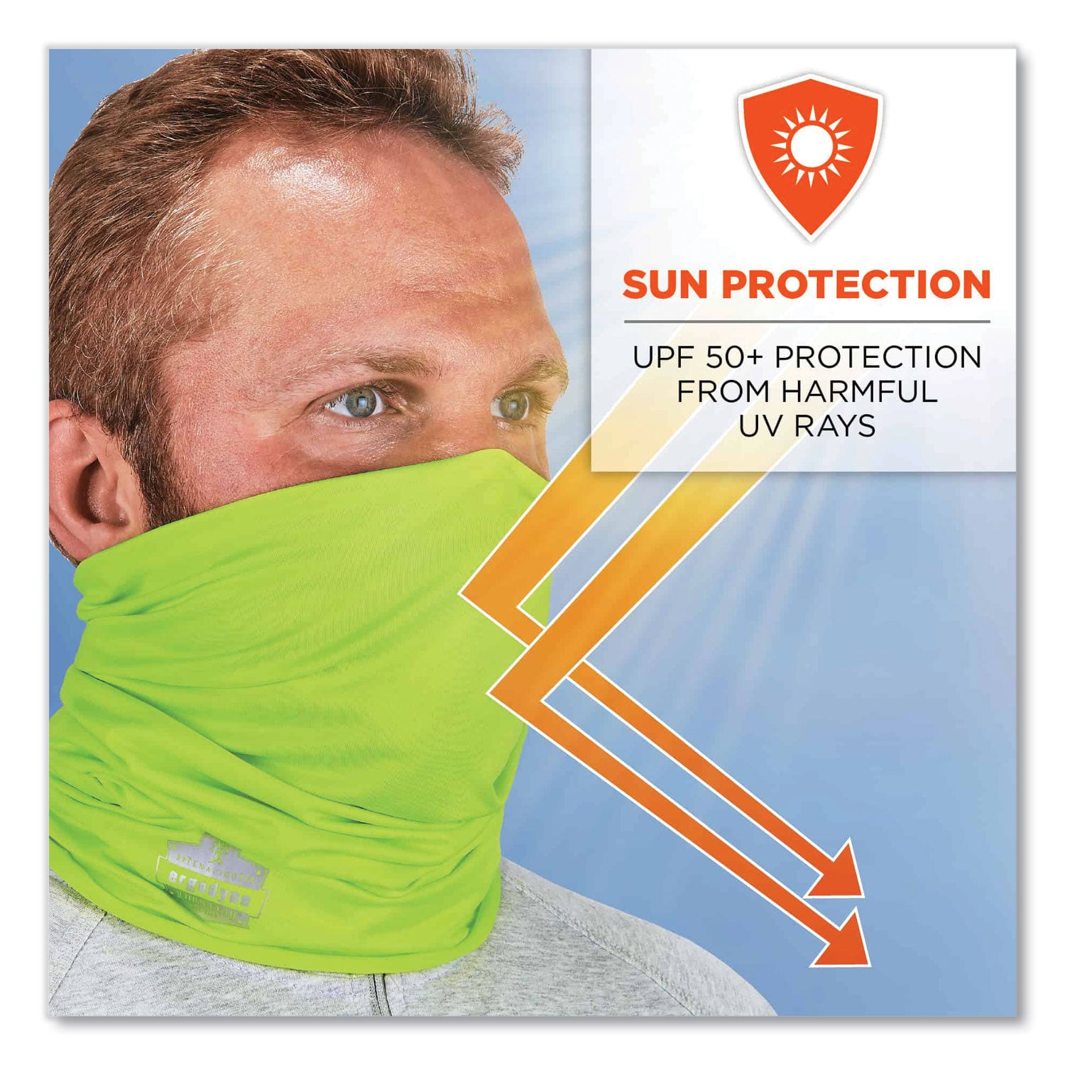 ergodyne® Chill-Its 6487 Cooling Performance Knit Multi-Band, Polyester/Spandex, One Size Fits Most, Hi-Vis Lime